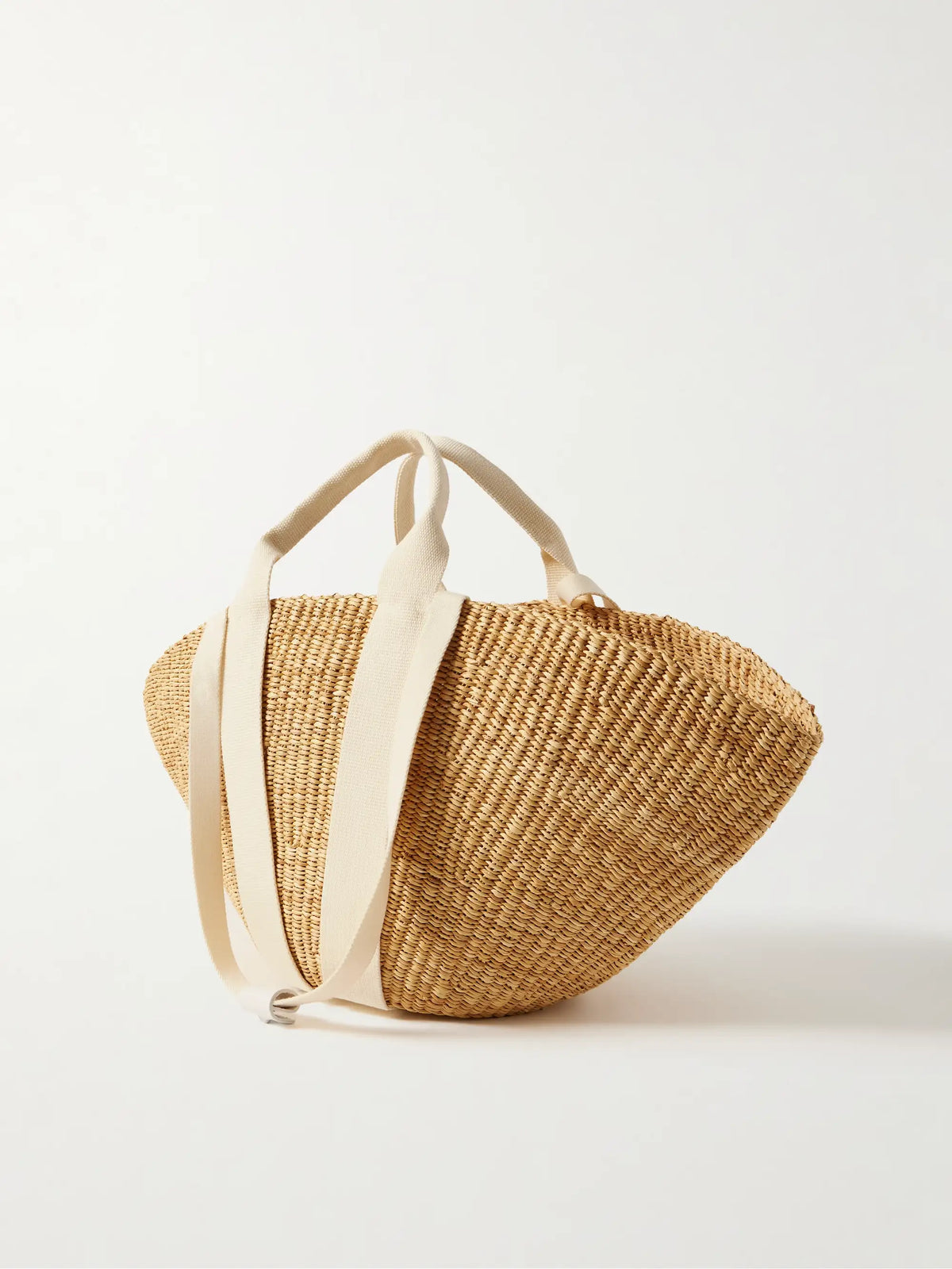 Sophie Canvas-trimmed Woven Straw Tote