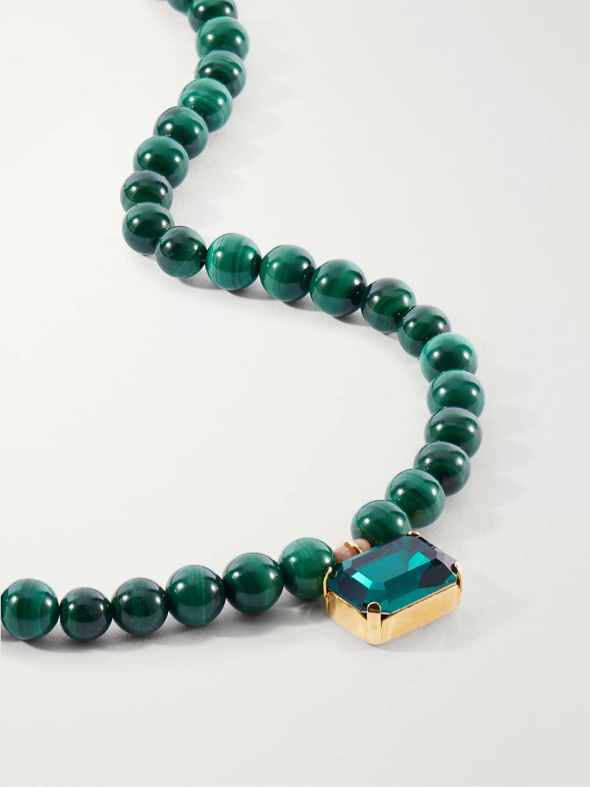 Jennifer Behr Sidonie Gold-tone Malachite And Crystal Necklace