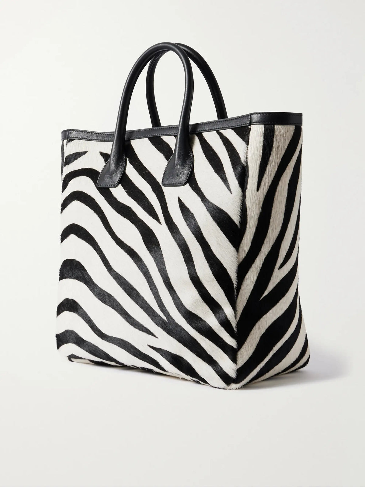 Freddie Leather-trimmed Zebra-print Calf Hair Tote