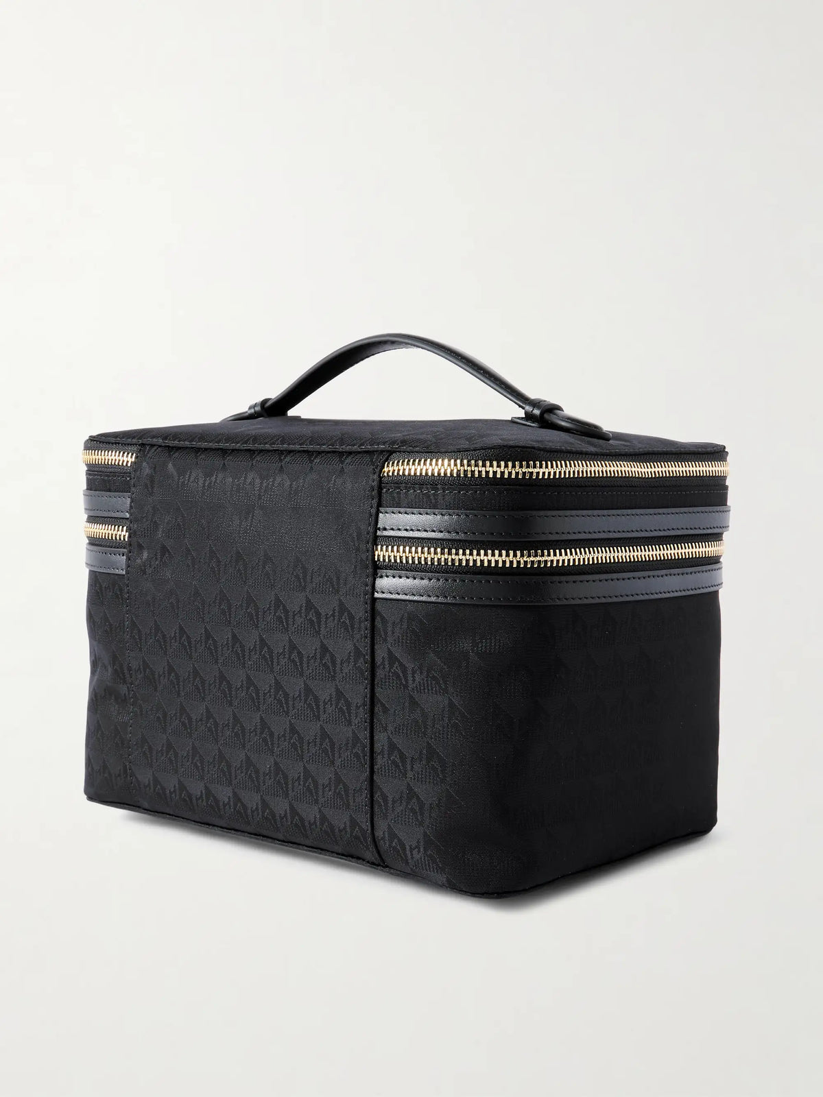 Vanity Kit Leather-trimmed Jacquard Cosmetics Case