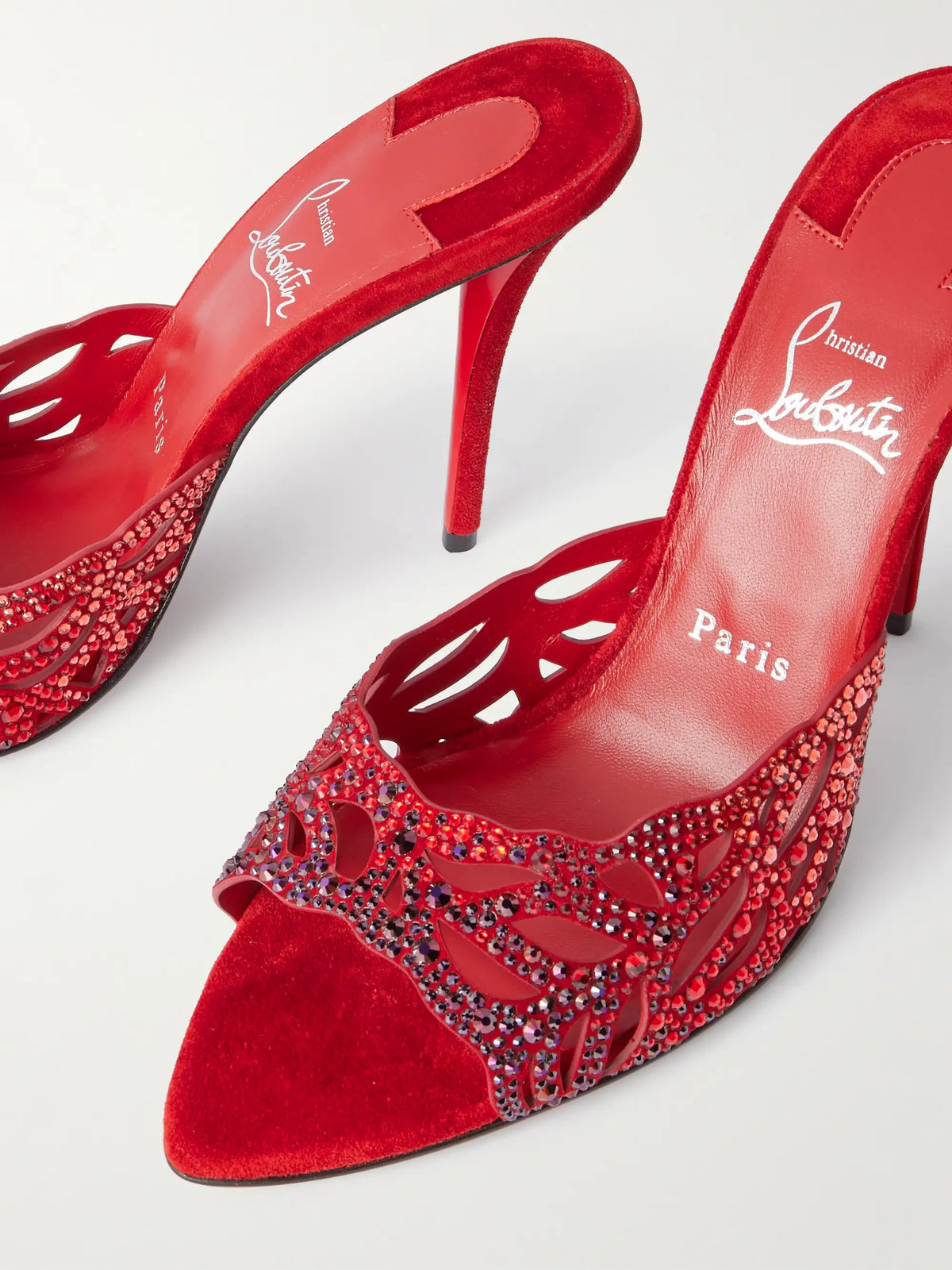 Lasera 100 Cutout Crystal-embellished Suede Sandals