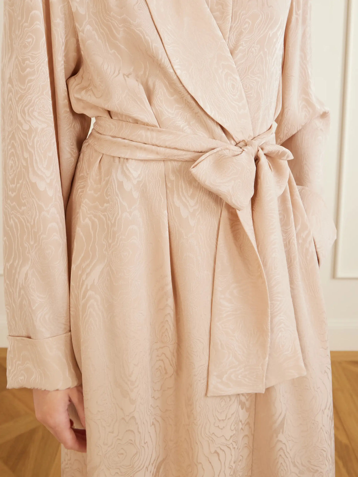 Belted Silk-moiré Midi Dress