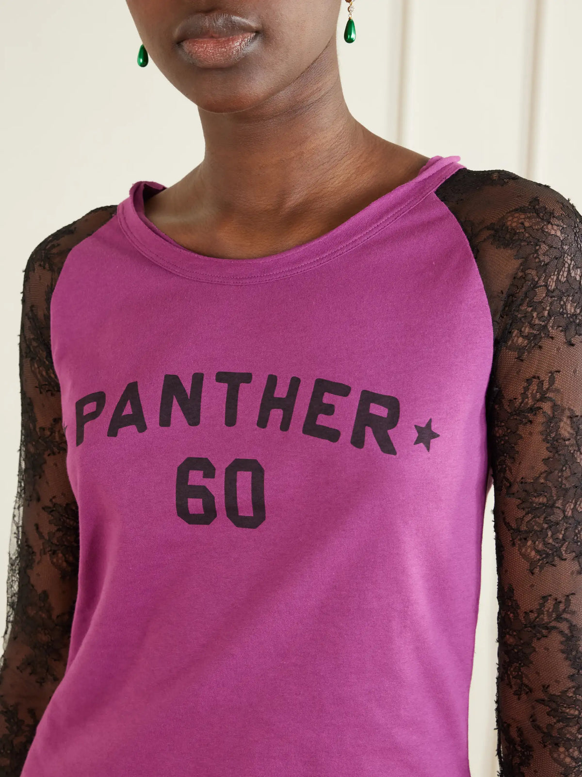 Valentino Garavani Printed Lace-trimmed Cotton T-shirt