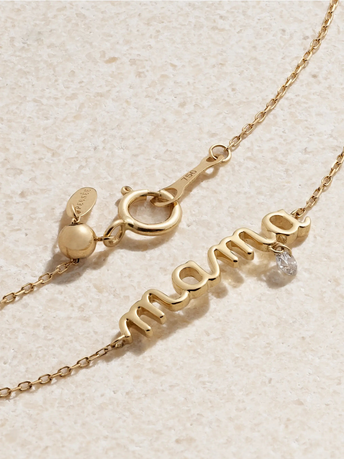 Mama 18-karat Gold Diamond Bracelet
