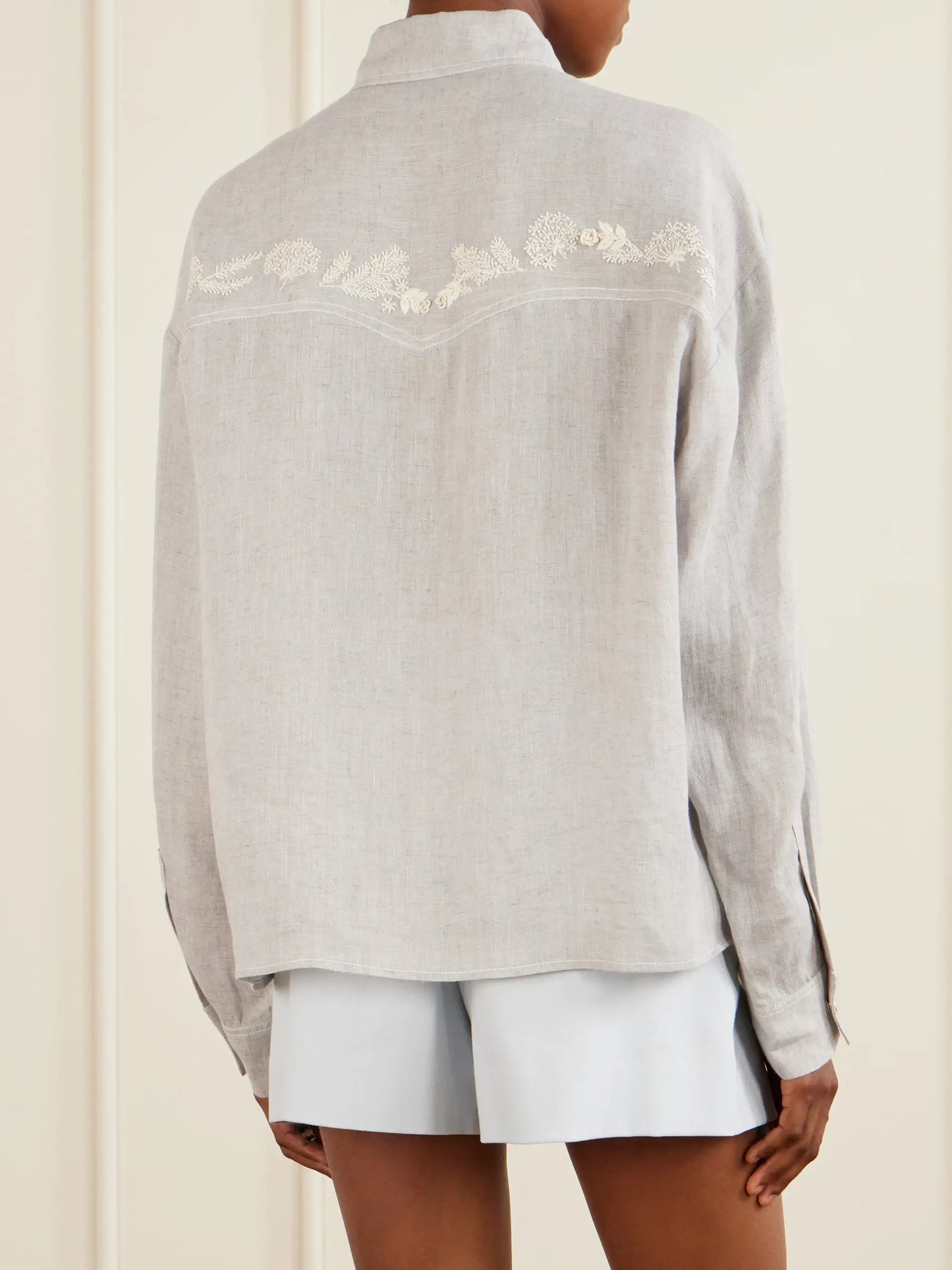 Western Embroidered Hemp Shirt