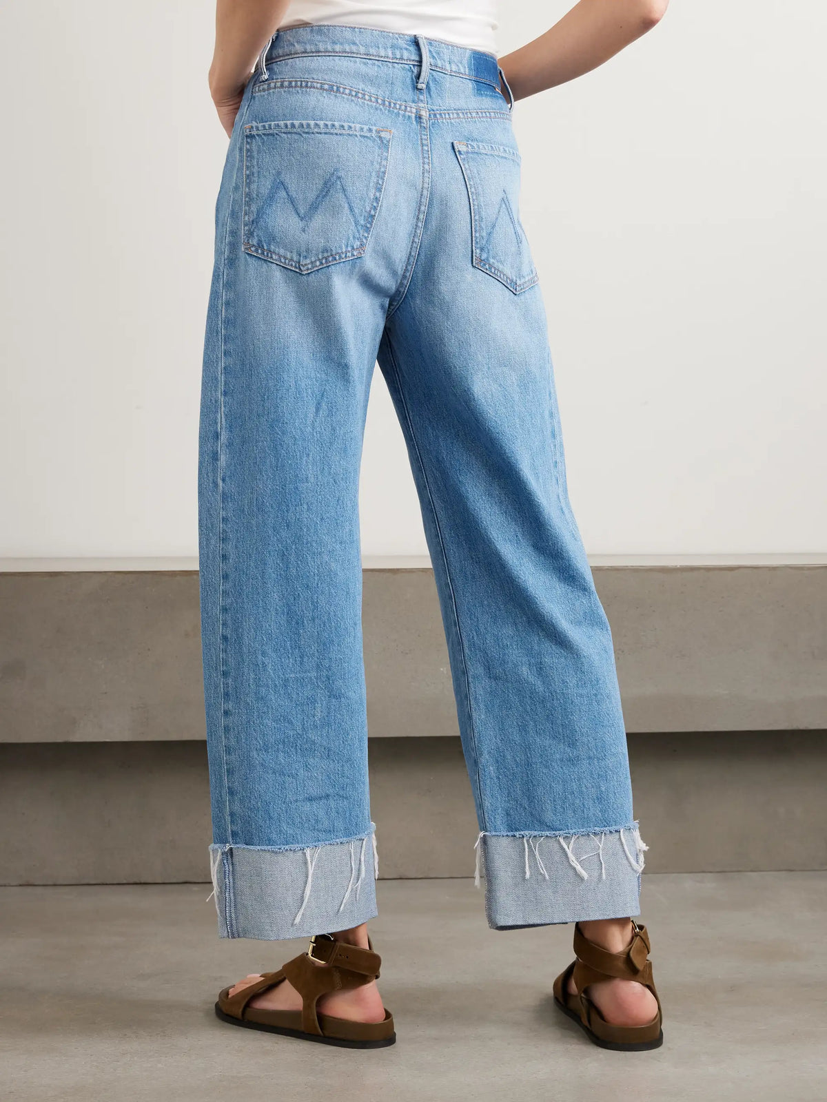 The Half Pipe Ankle Cuff Fray High-rise Wide-leg Jeans