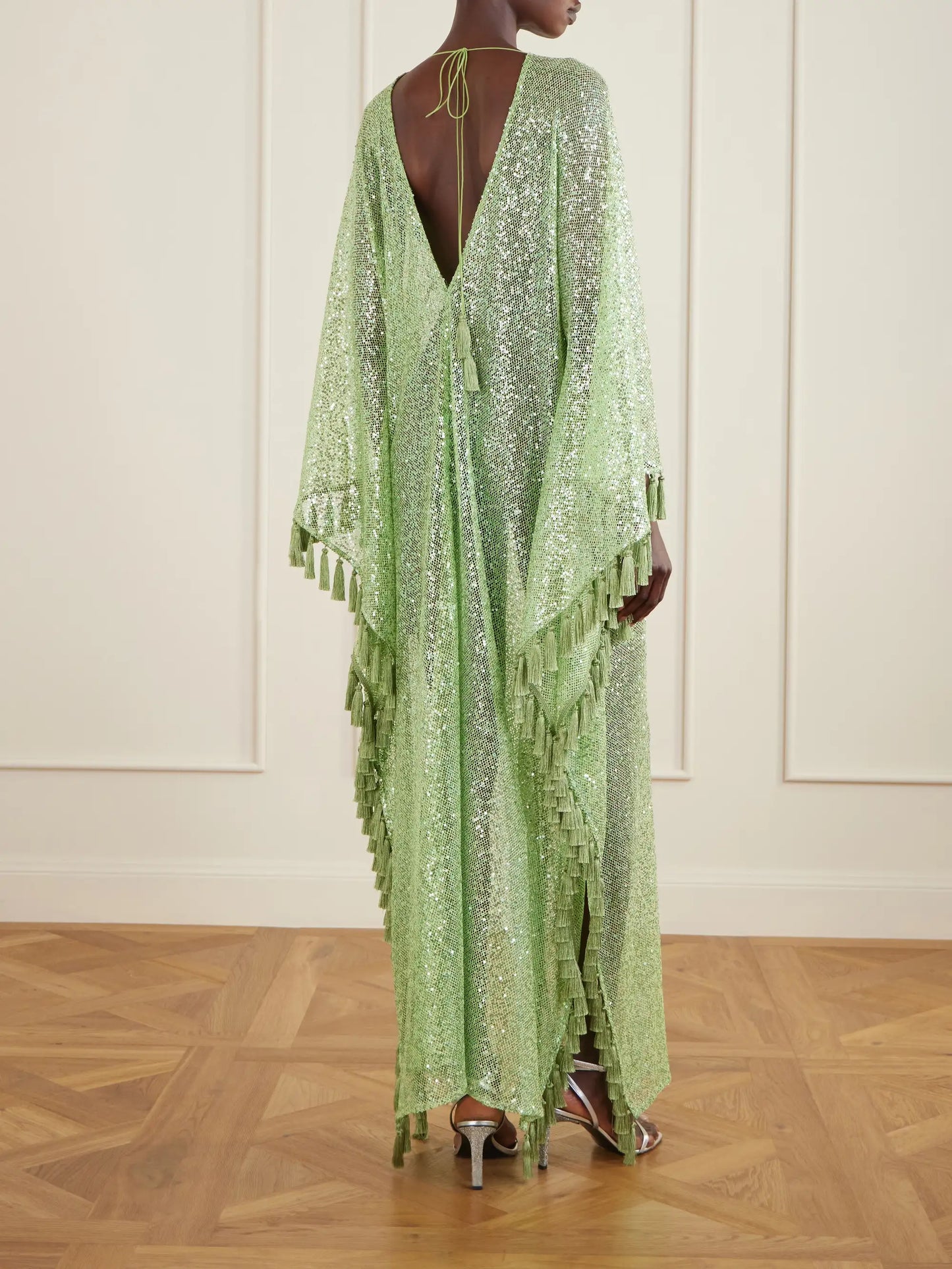 Sequined Fringed Gown