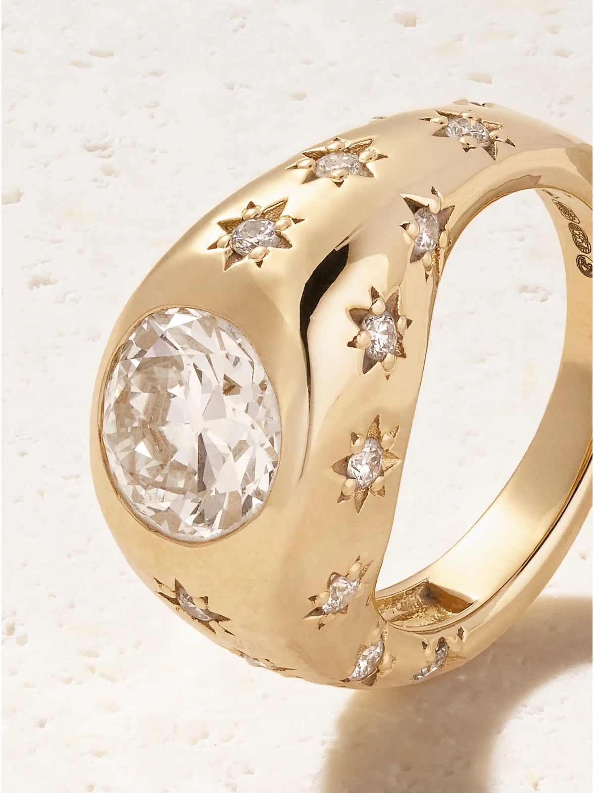 Disco 14-karat Gold Diamond Ring