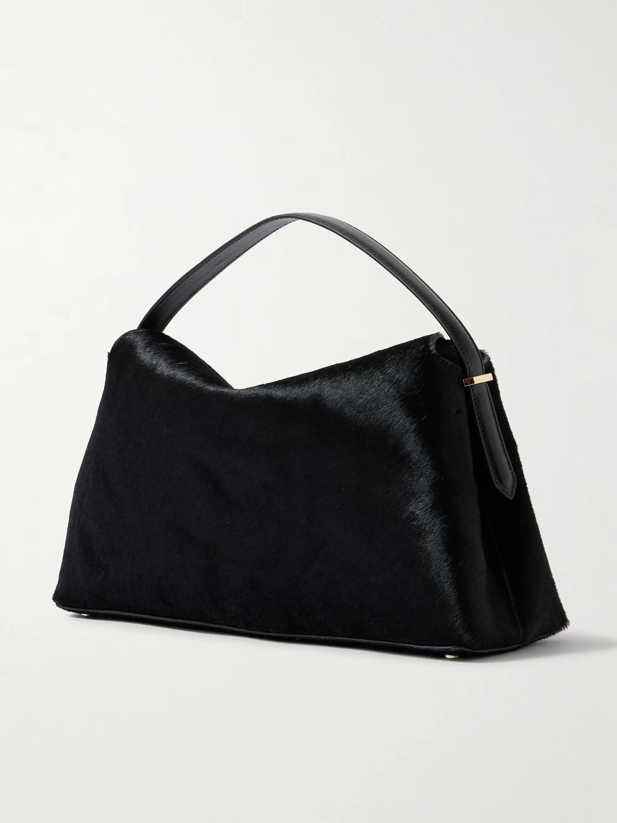 T-lock Leather-trimmed Pony Hair Shoulder Bag