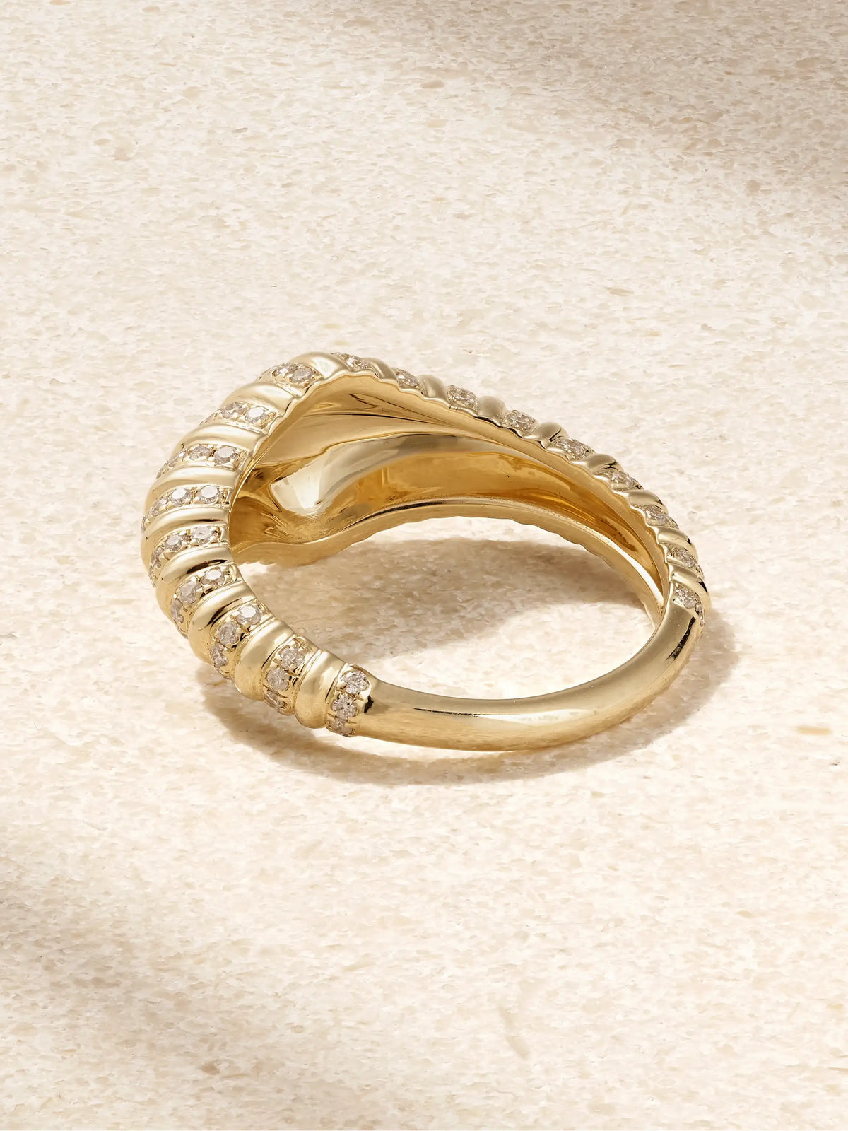 Nano Chevalière Berlingot 9-karat Gold Diamond Ring