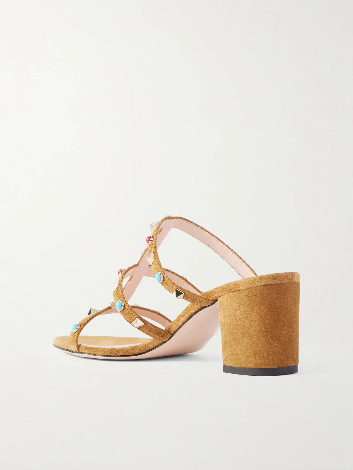 Rockstud 60 Embellished Suede Mules