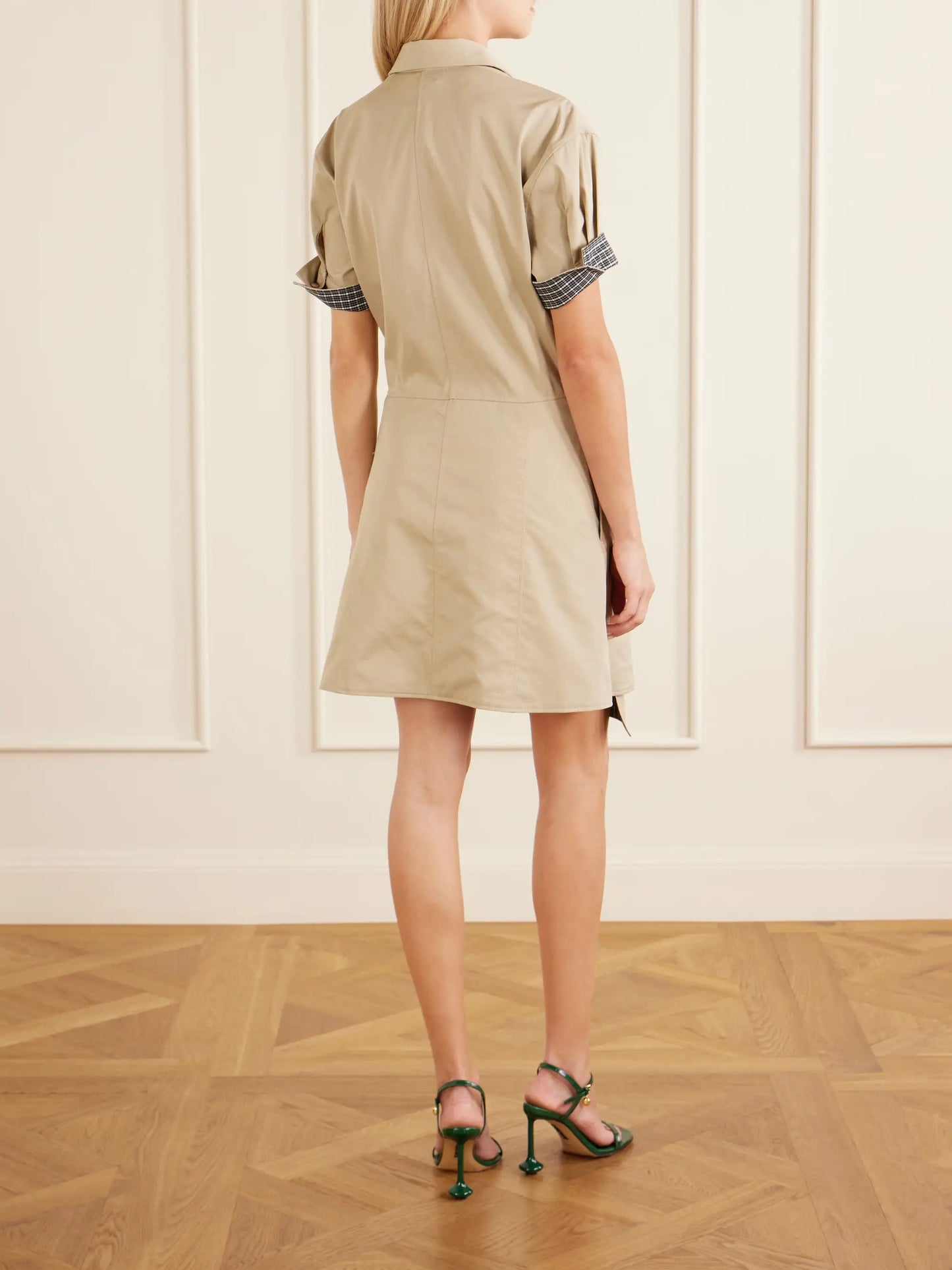 Asymmetric Cotton And Silk Gabardine-blend Mini Dress