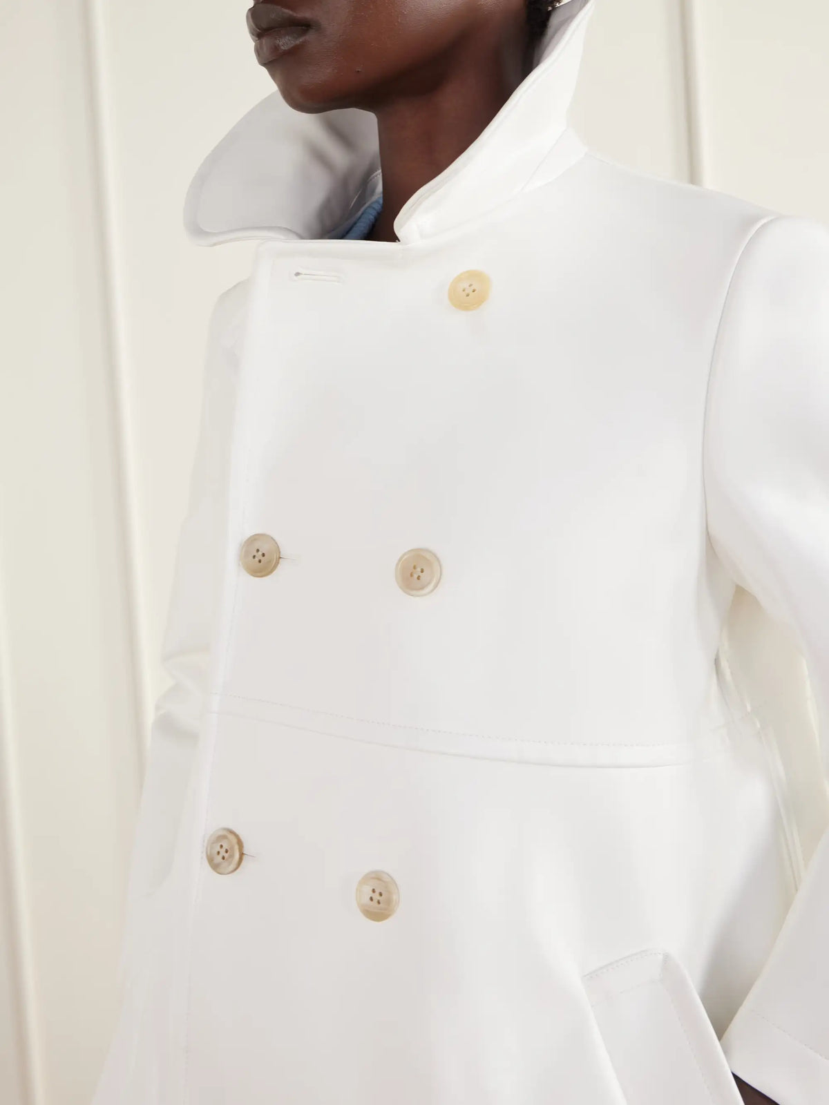 Comme des Garçons GIRL Double-breasted Tiered Glossed Coat