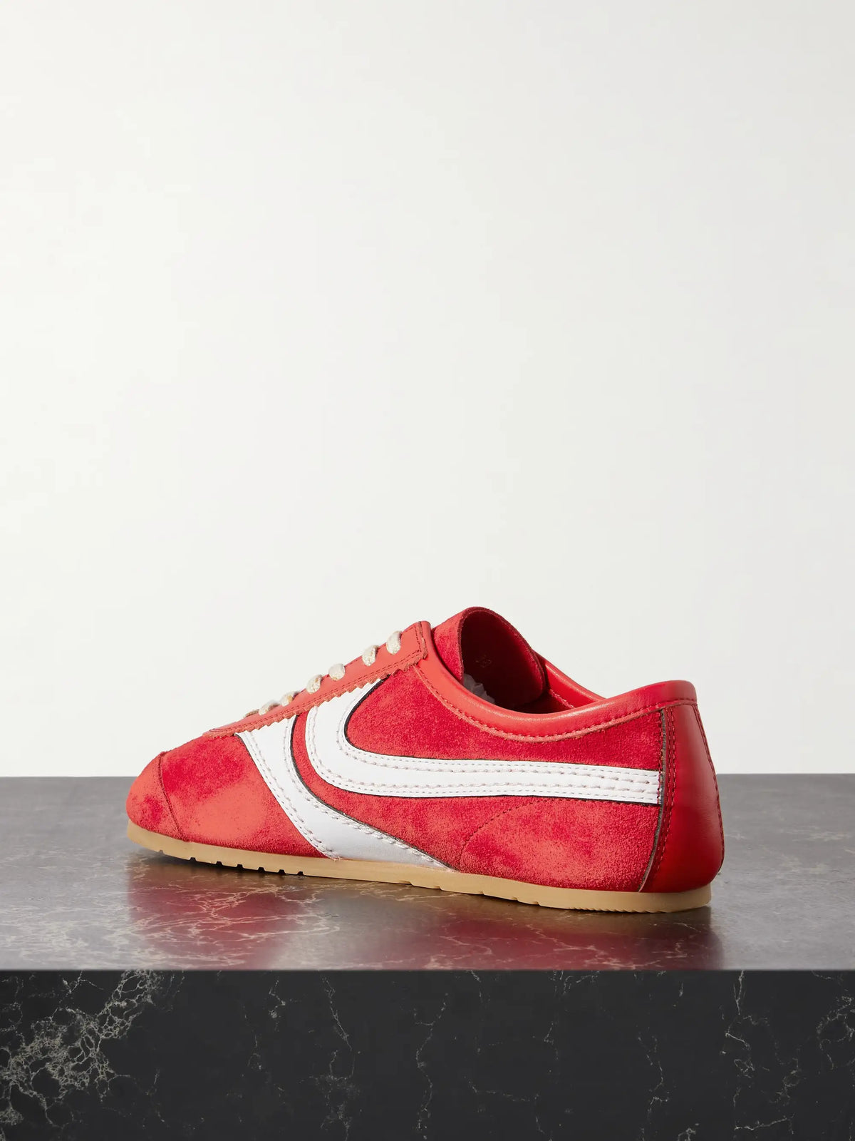Leather-trimmed Suede Sneakers