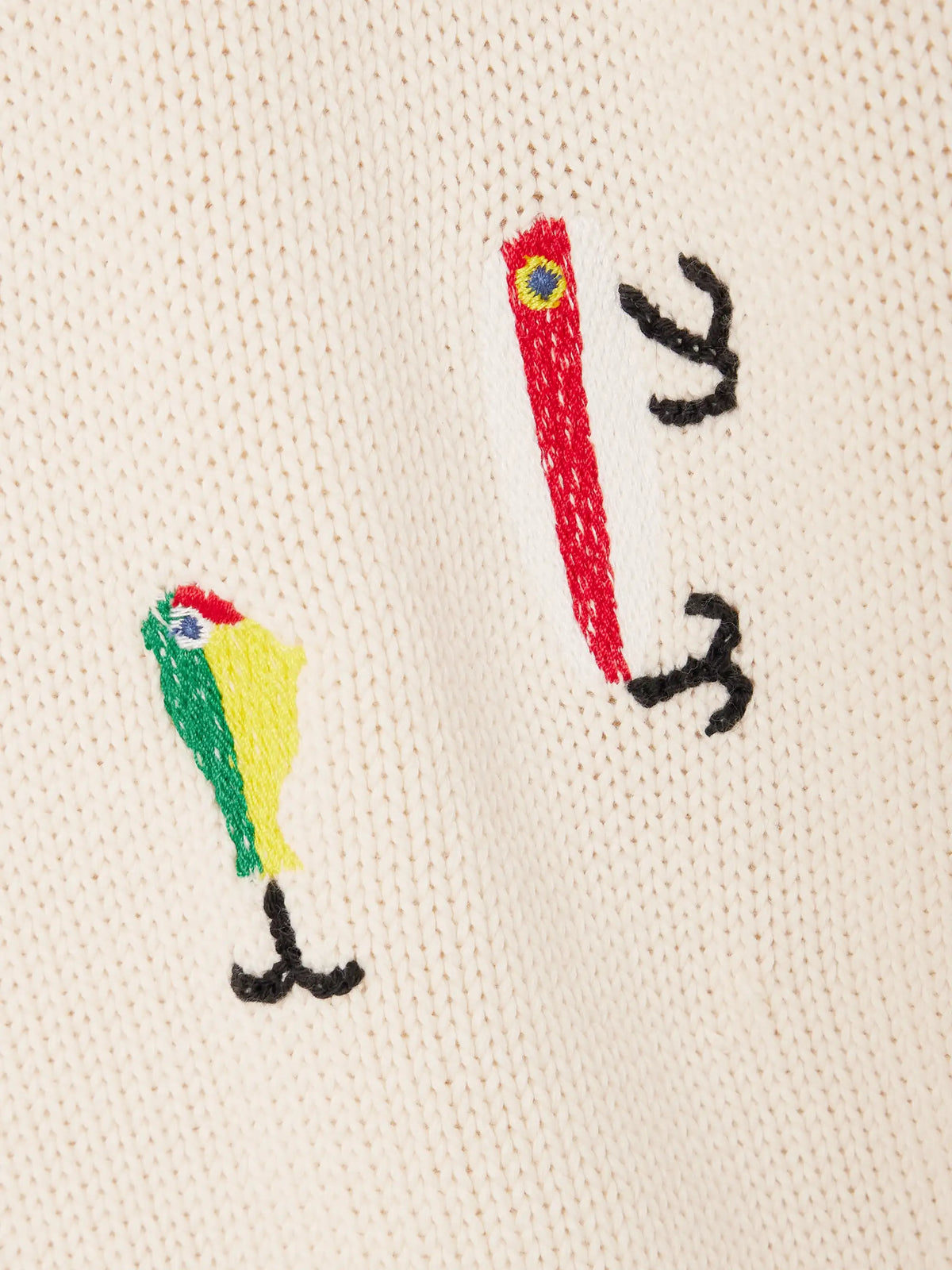 Mother The Raglan Embroidered Cotton Sweater