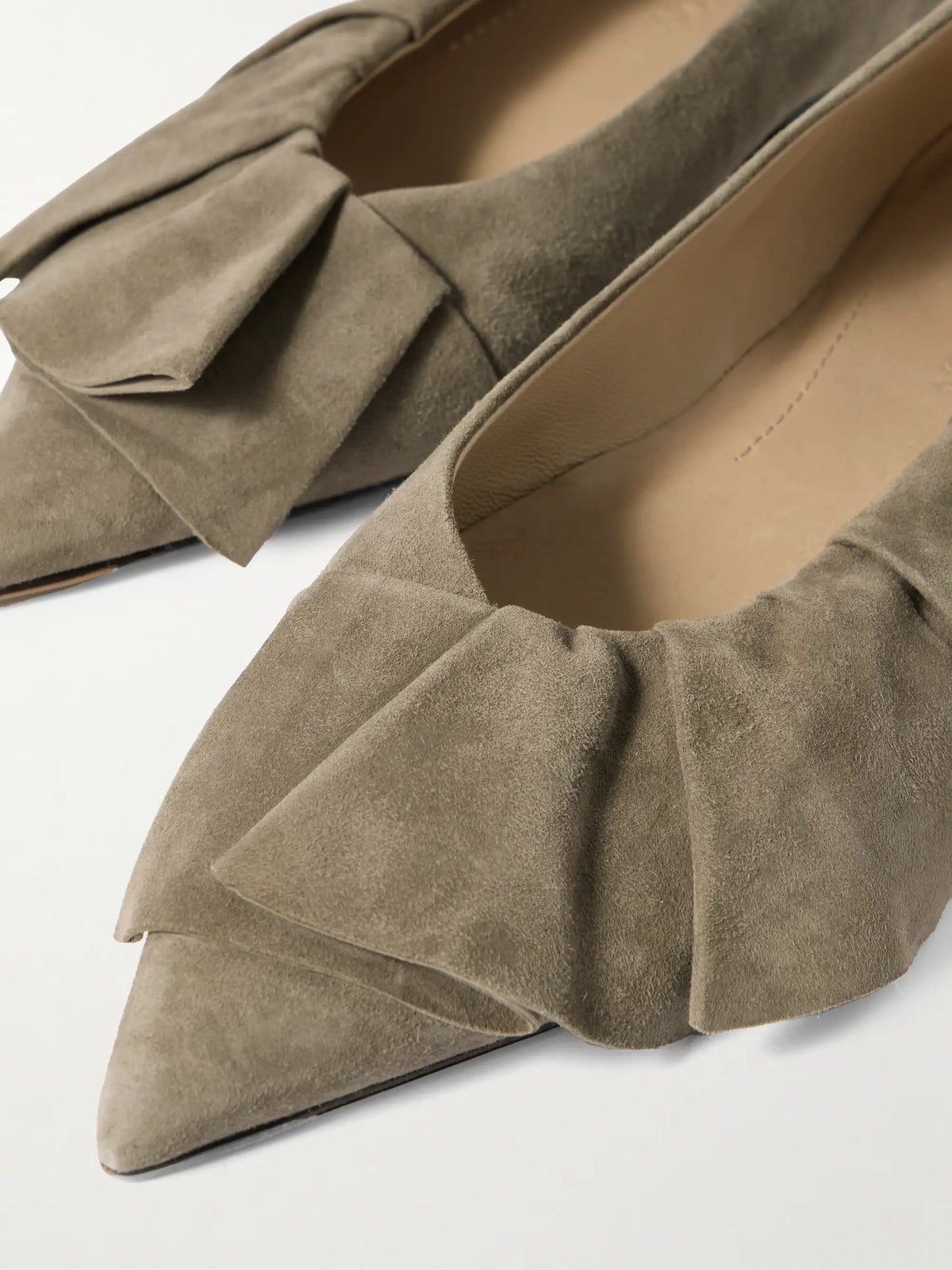 Ruffled Suede Ballet Flats