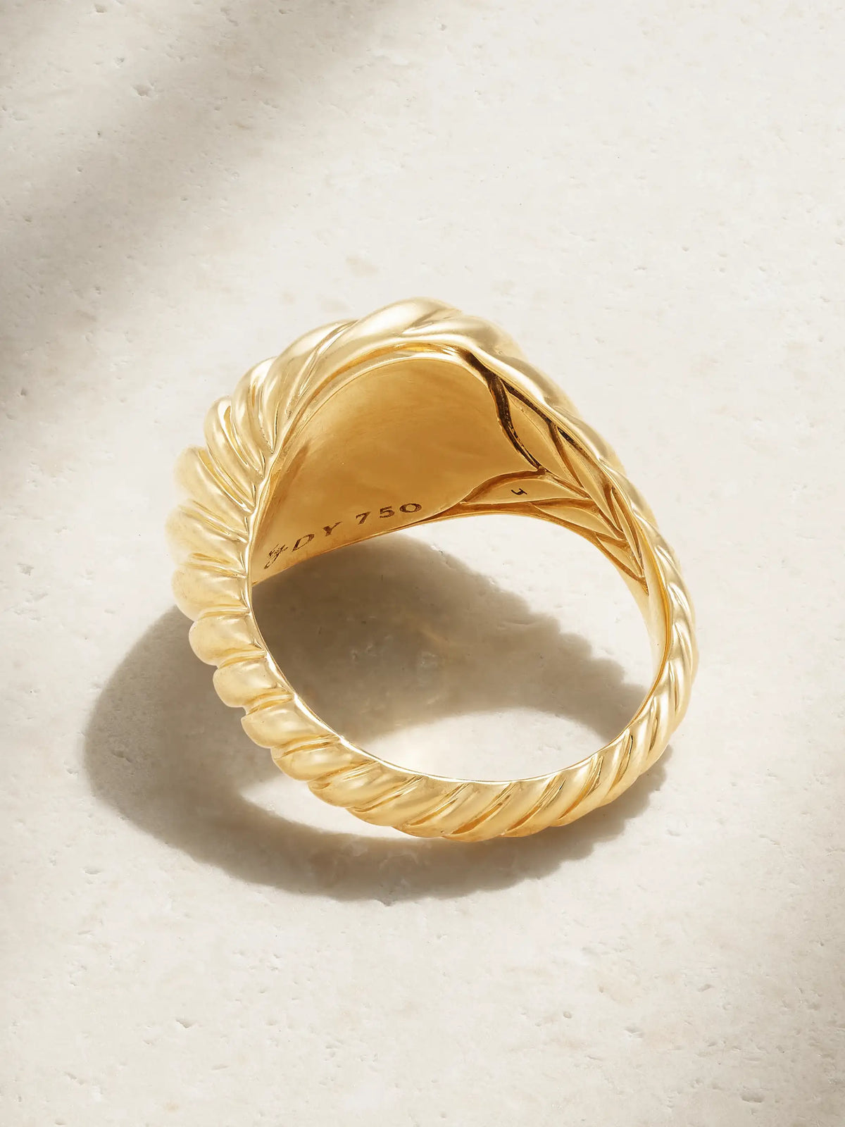 Cable 18-karat Gold Signet Ring