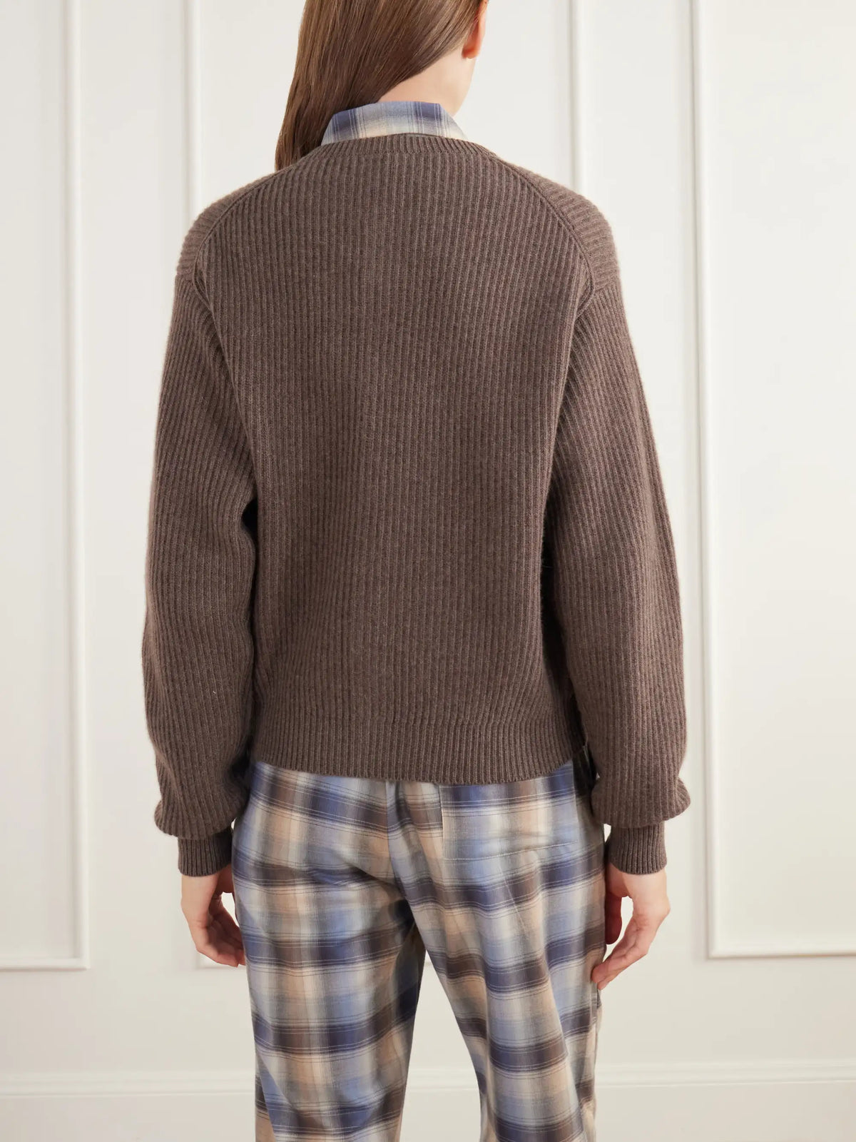 Auralee + Tekla Ribbed Wool And Cashmere-blend Cardigan