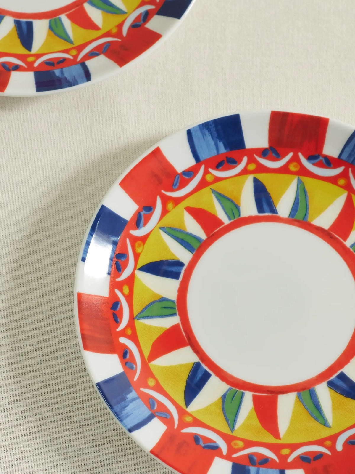 Set Of Two Printed Porcelain Dessert Plates