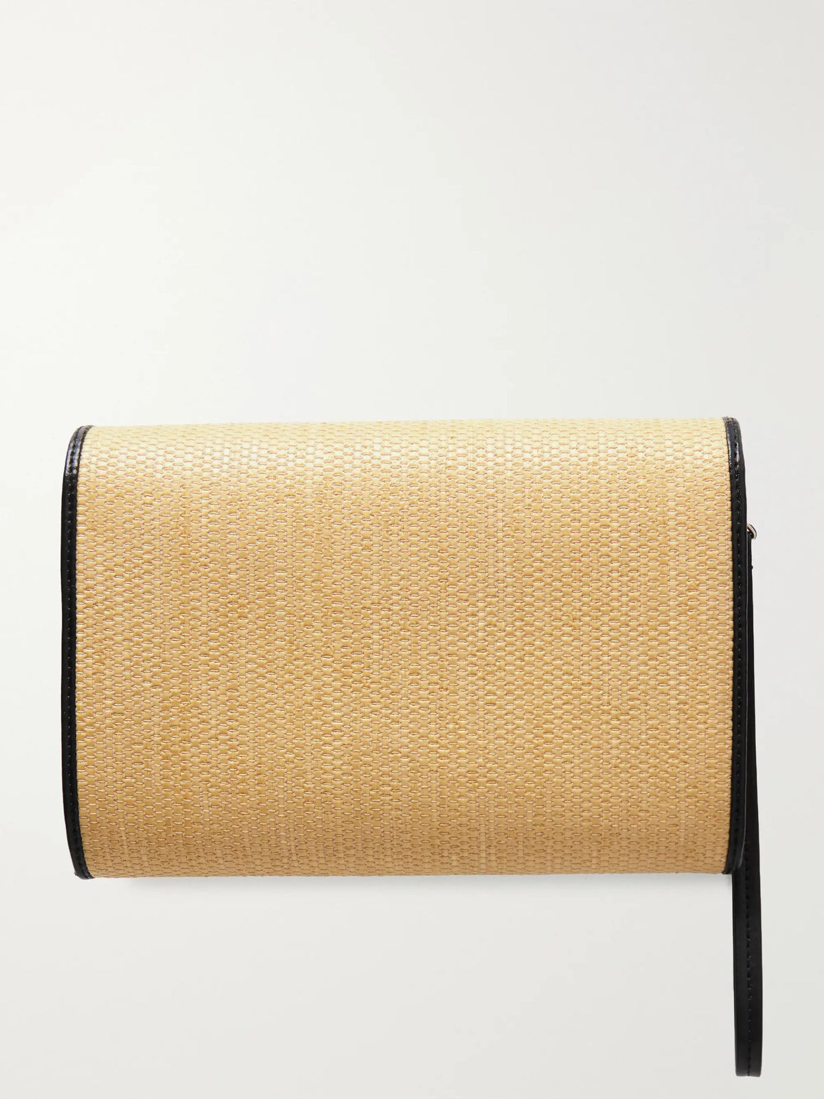 Travel Leather-trimmed Raffia Shoulder Bag