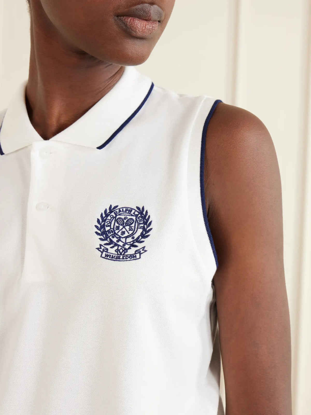 + Wimbledon Logo-embroidered Cotton-blend Jersey Polo Vest