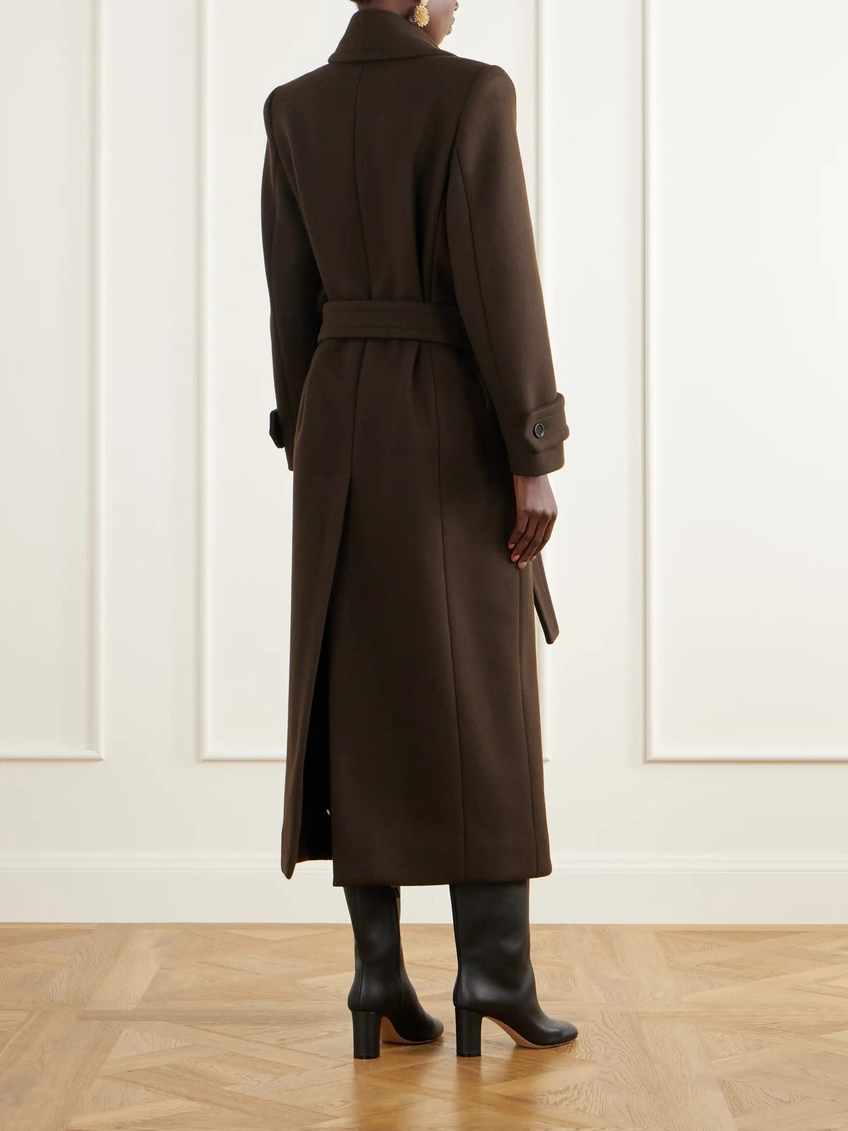 Balmain Belted Double-breasted Wool-felt Coat