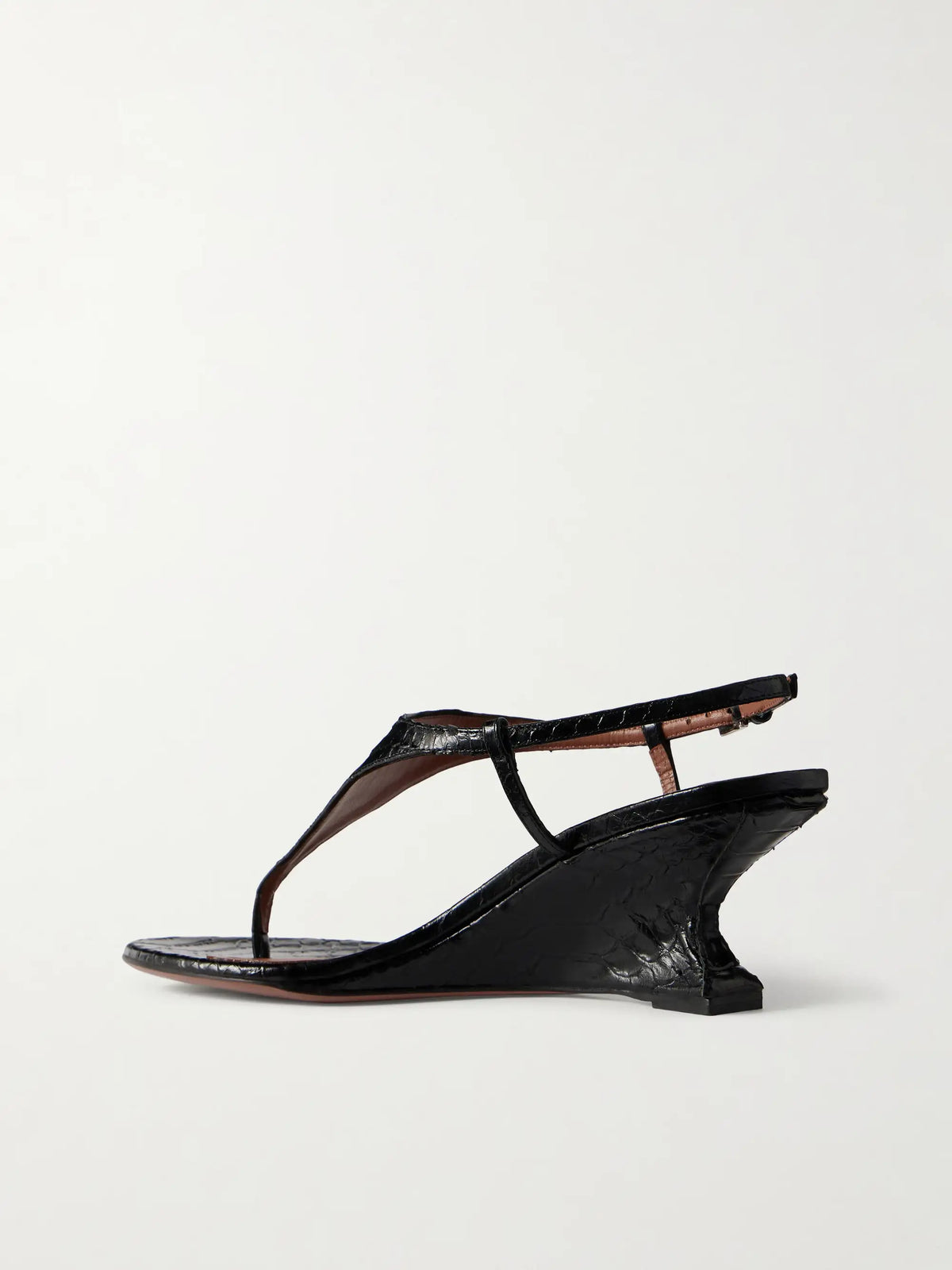 Nina 50 Snake-effect Leather Thong Sandals