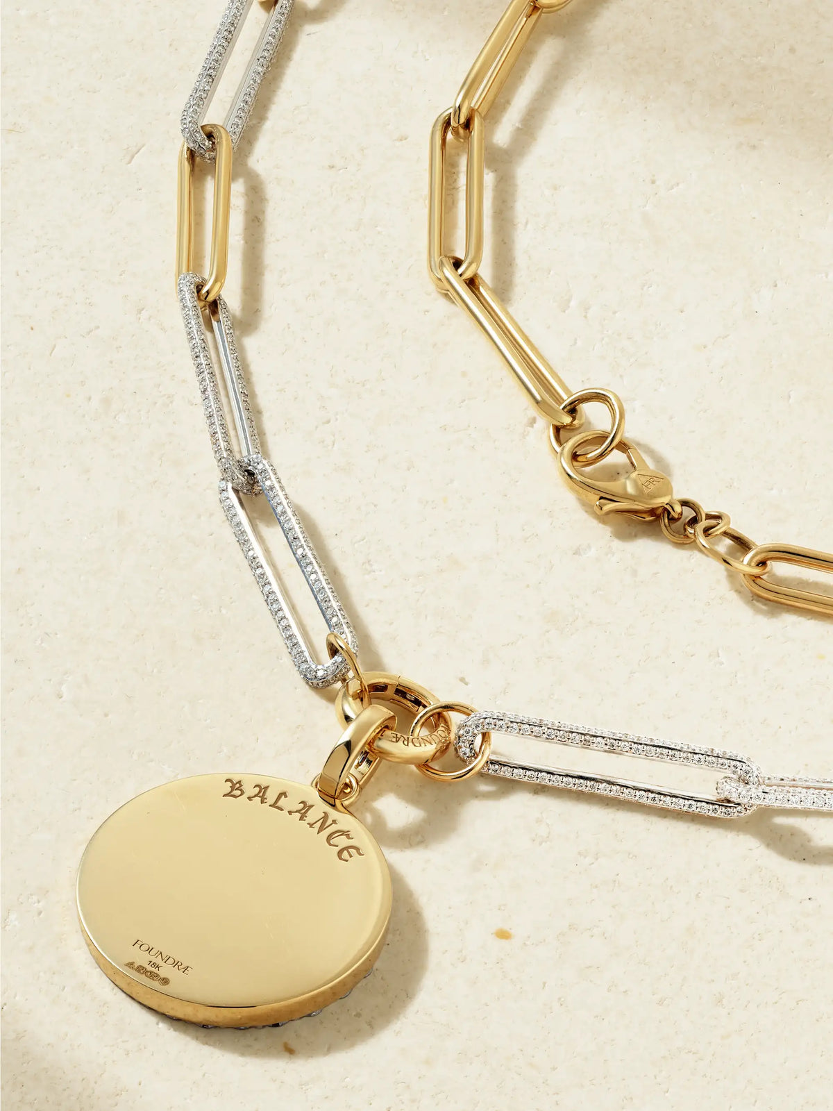 Balance 18-karat Yellow And White Gold Diamond Necklace