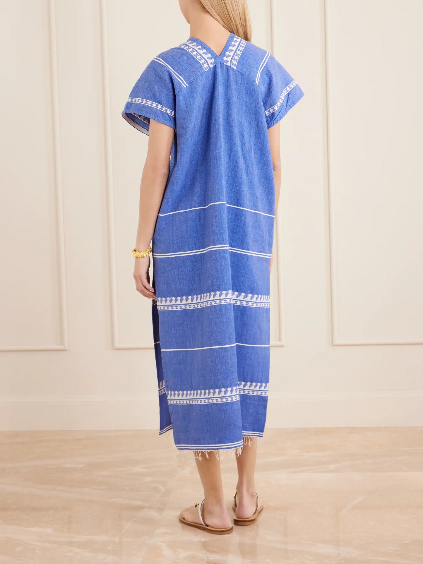 Gasira Embroidered Cotton Midi Dress