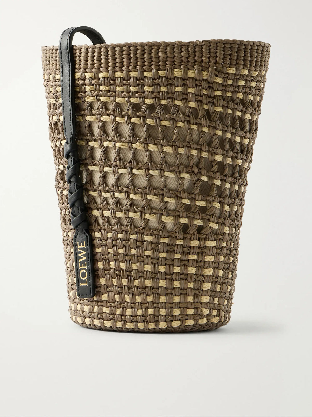 + Paula's Ibiza Braid Leather-trimmed Raffia Shoulder Bag