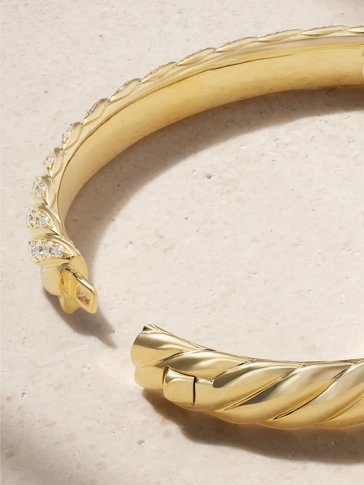 Sculpted Cable 18-karat Gold Diamond Bracelet