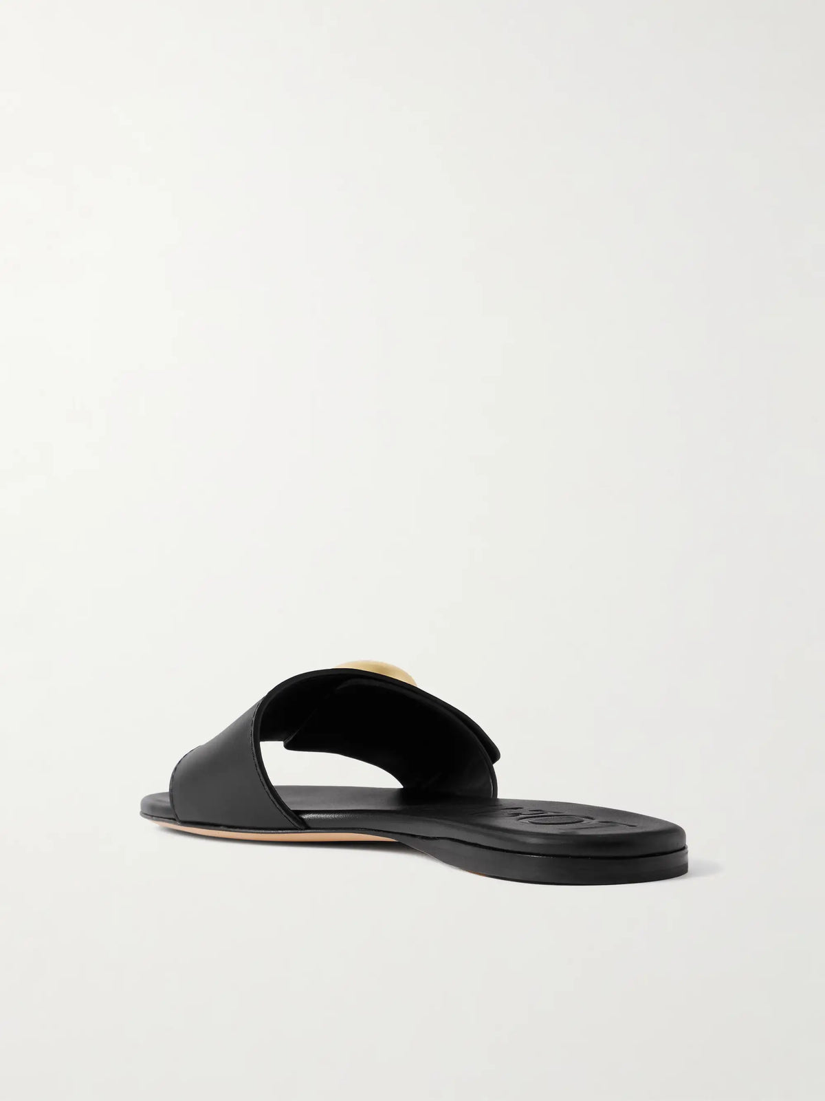 Pebble Embellished Leather Slides