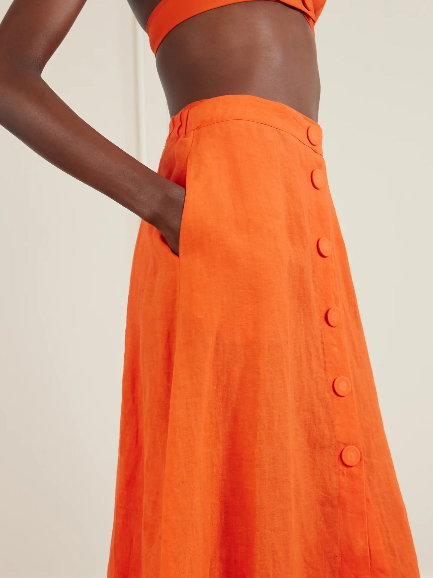 Amusante Linen Midi Skirt