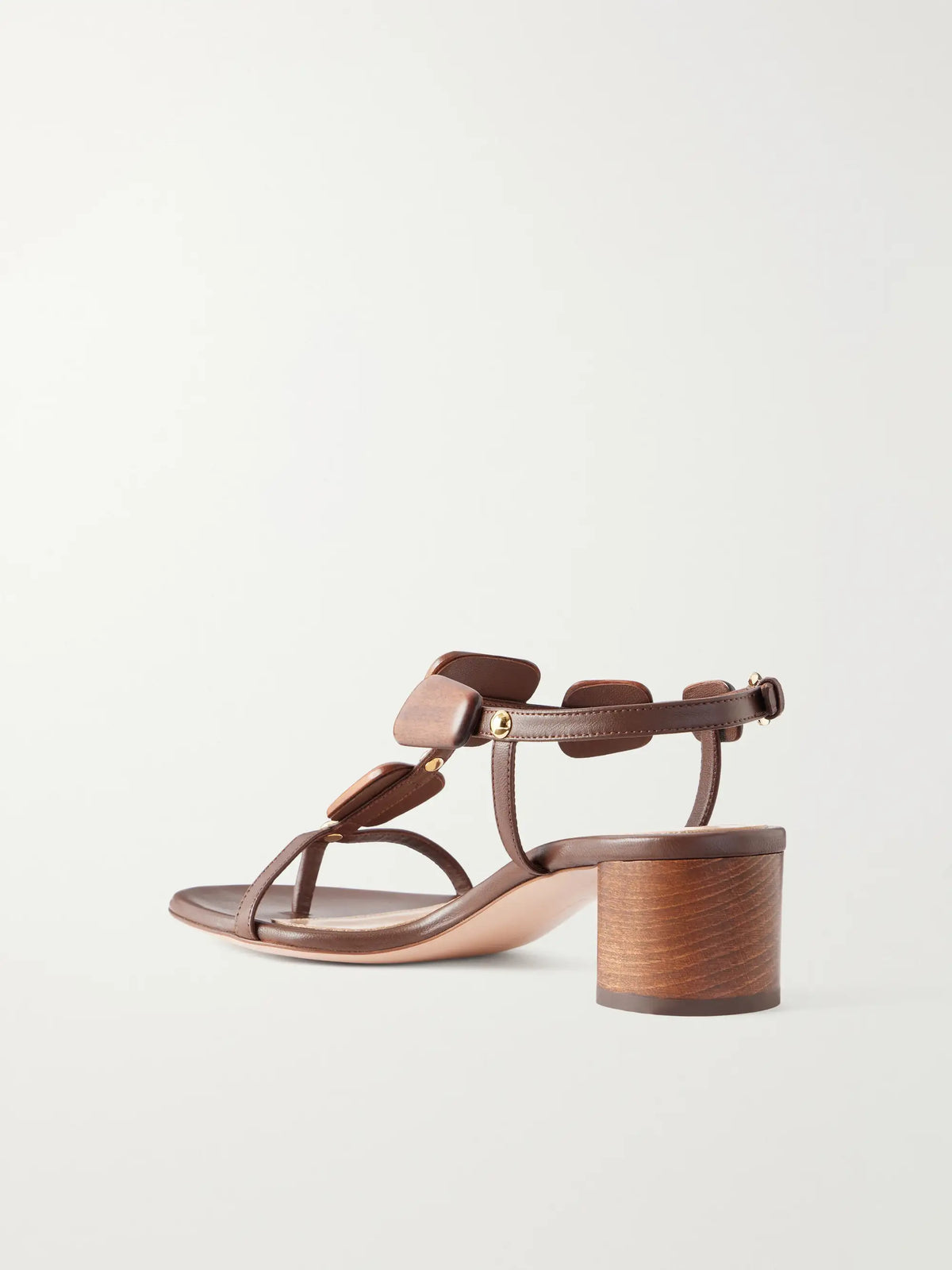 45 Appliquéd Studded Leather Thong Sandals