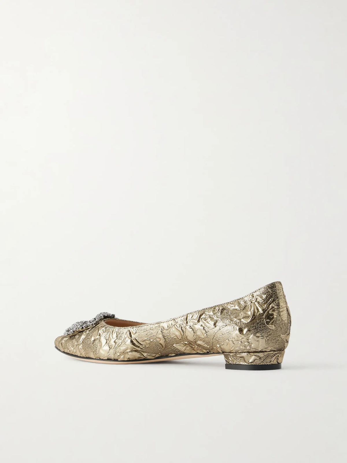 + Emilia Wickstead Hangisi Crystal-embellished Metallic Jacquard Ballet Flats