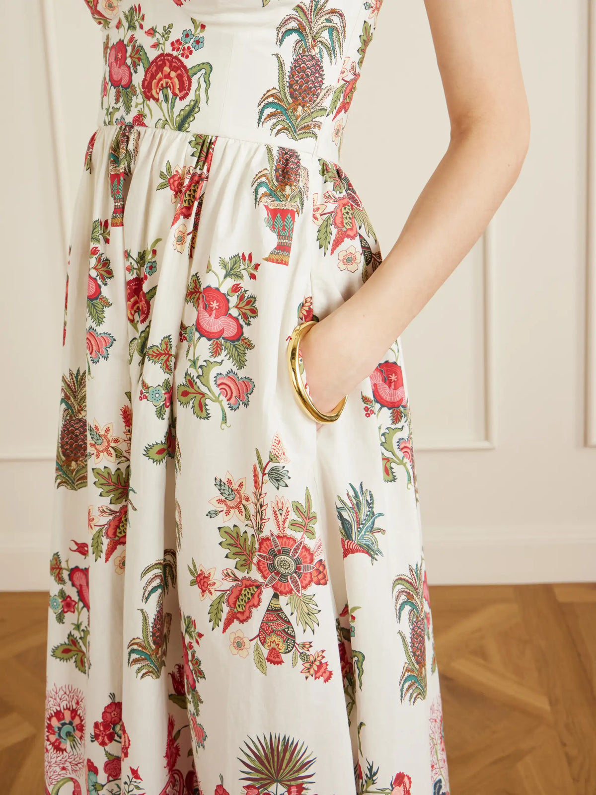 Emporio Sirenuse Johanna Chintz Floral-print Cotton Maxi Dress