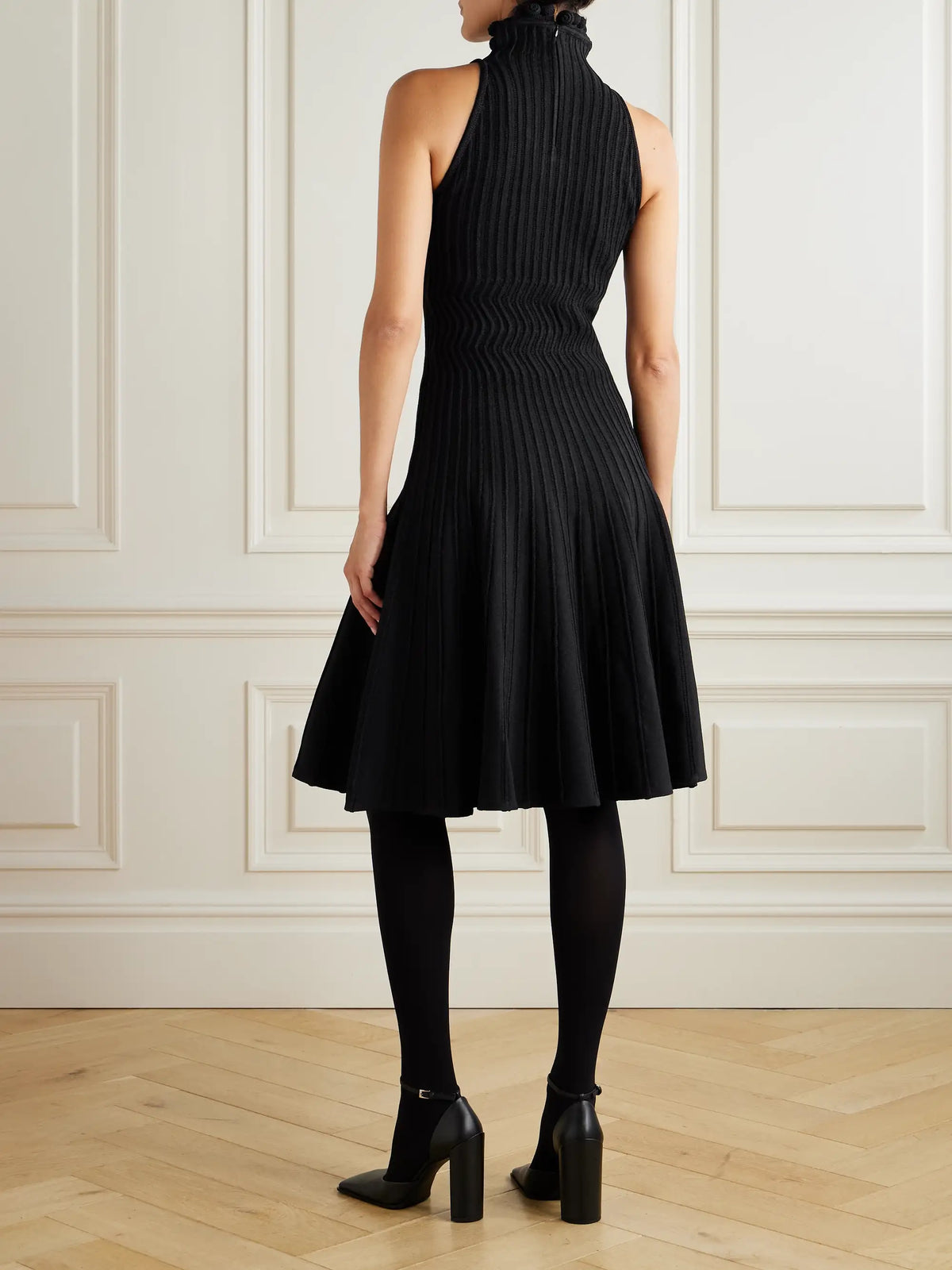 Ribbed-knit Turtleneck Dress