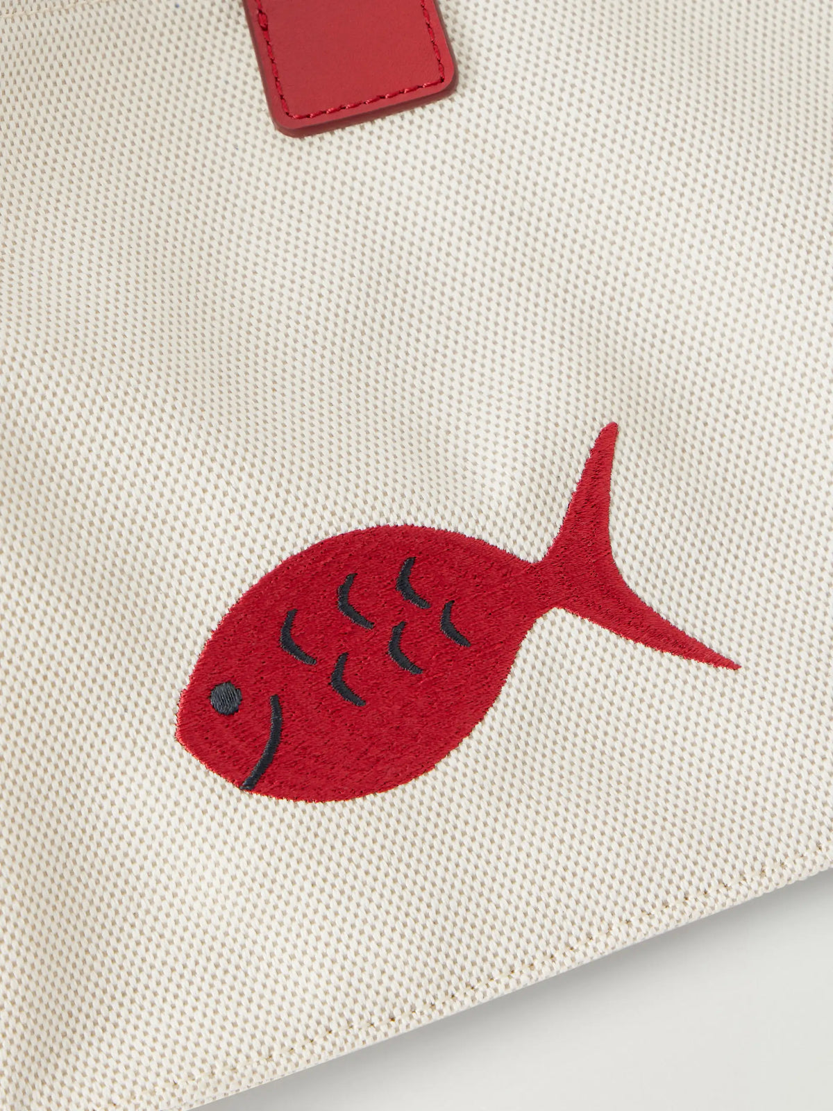 +da Adolfo Port Logo Embroidered Canvas Tote