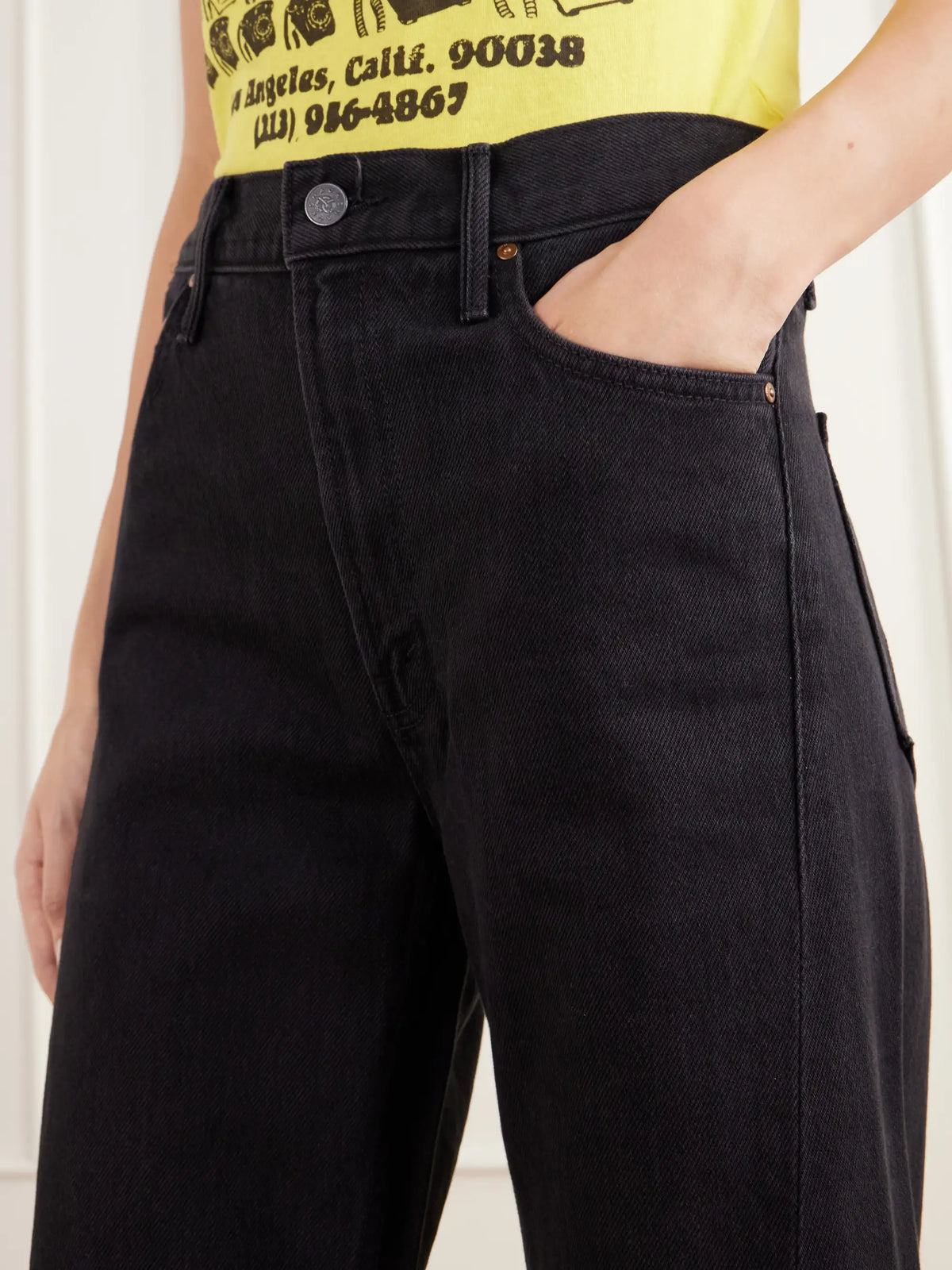 Mother Lemon Twist Mid-rise Wide-leg Jeans