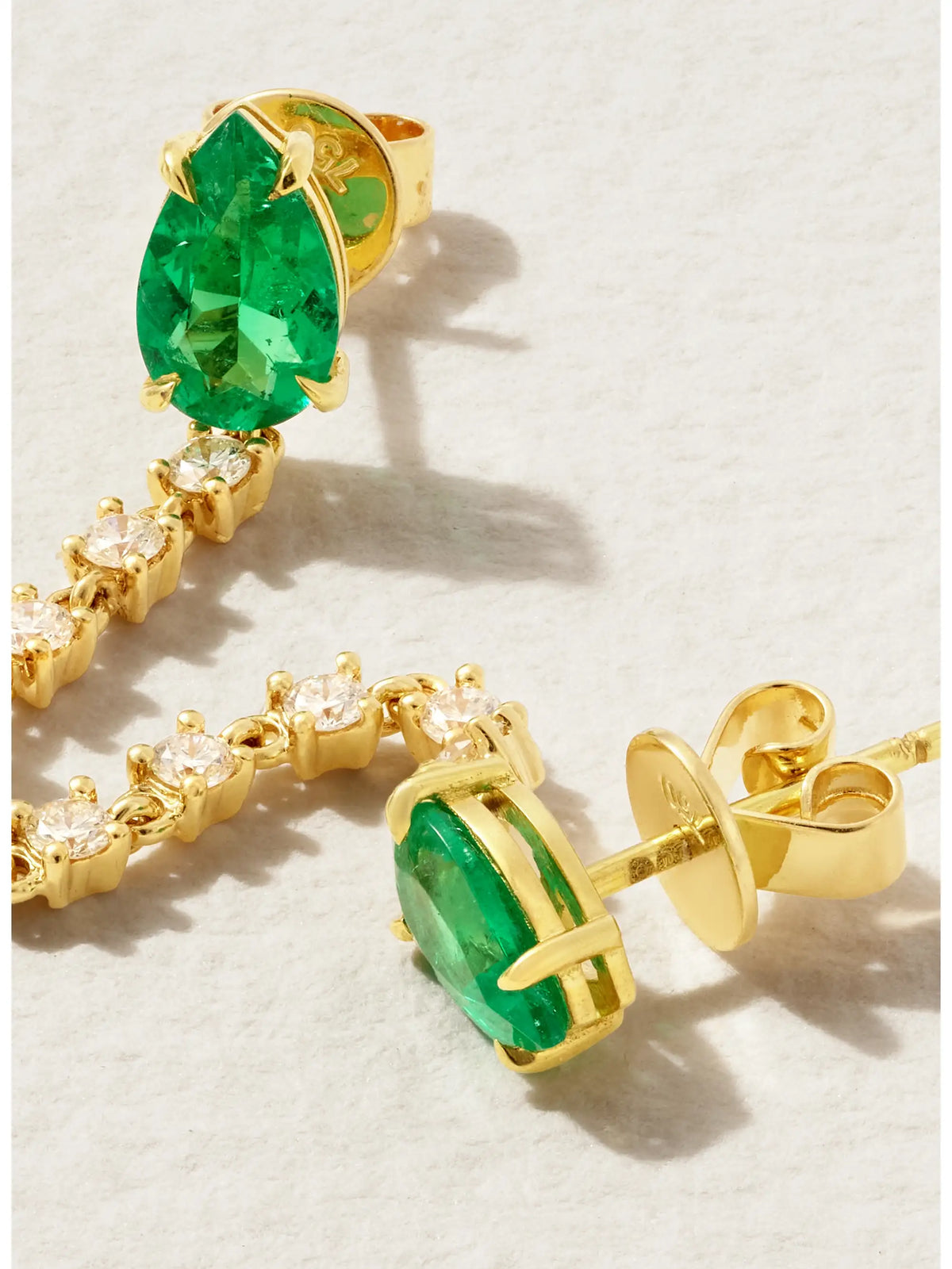 Loop 18-karat Gold, Emerald And Diamond Single Earring