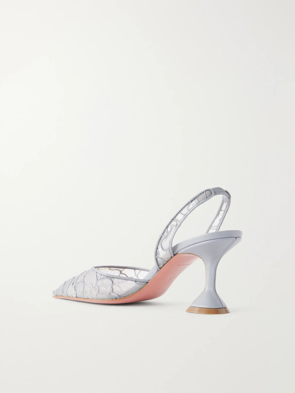 Amina Muaddi Holli 70 Leather-trimmed Lace Slingback Pumps