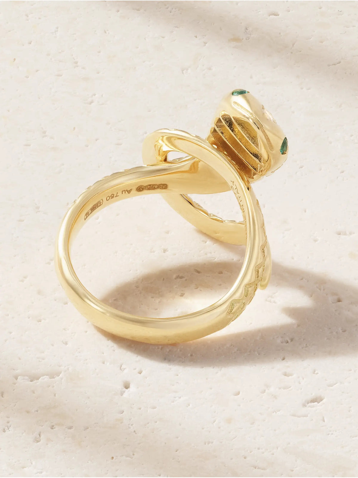 Snake 18-karat Gold, Emerald And Diamond Ring