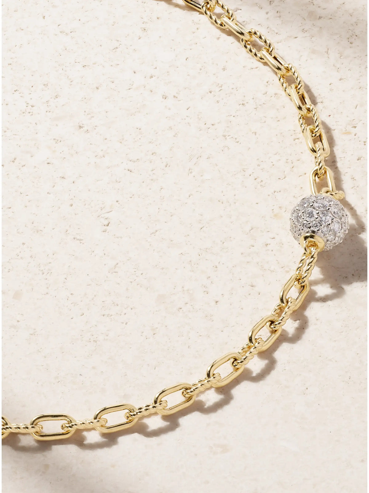 Dy Madison Rhodium-plated 18-karat Gold Diamond Necklace