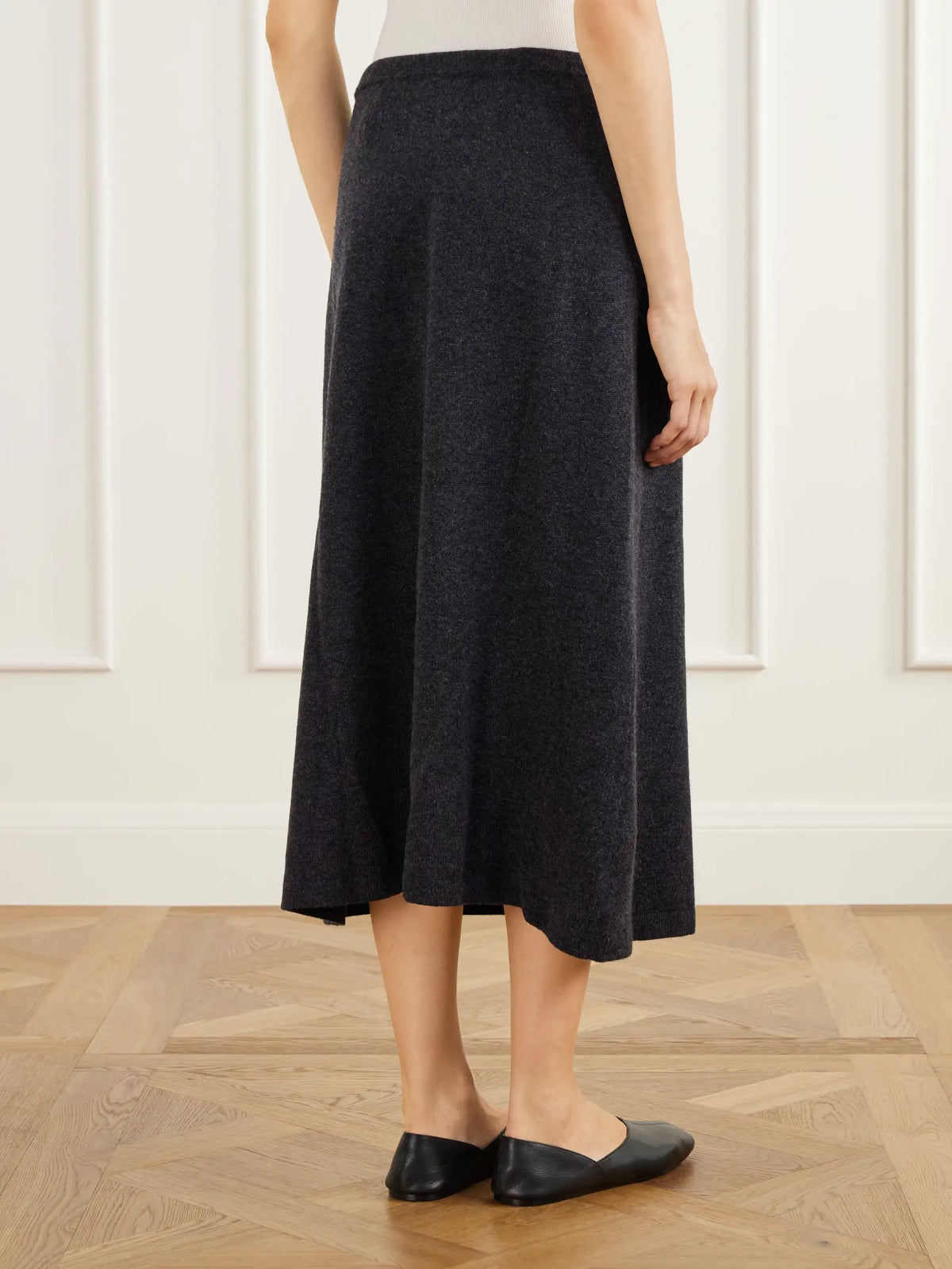 Allude Drawstring Wool And Cashmere-blend Knitted Midi Skirt