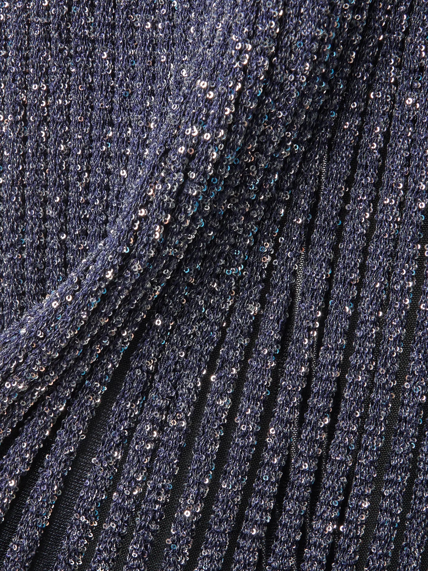 Strapless Sequin-embellished Metallic Ribbed-knit Gown