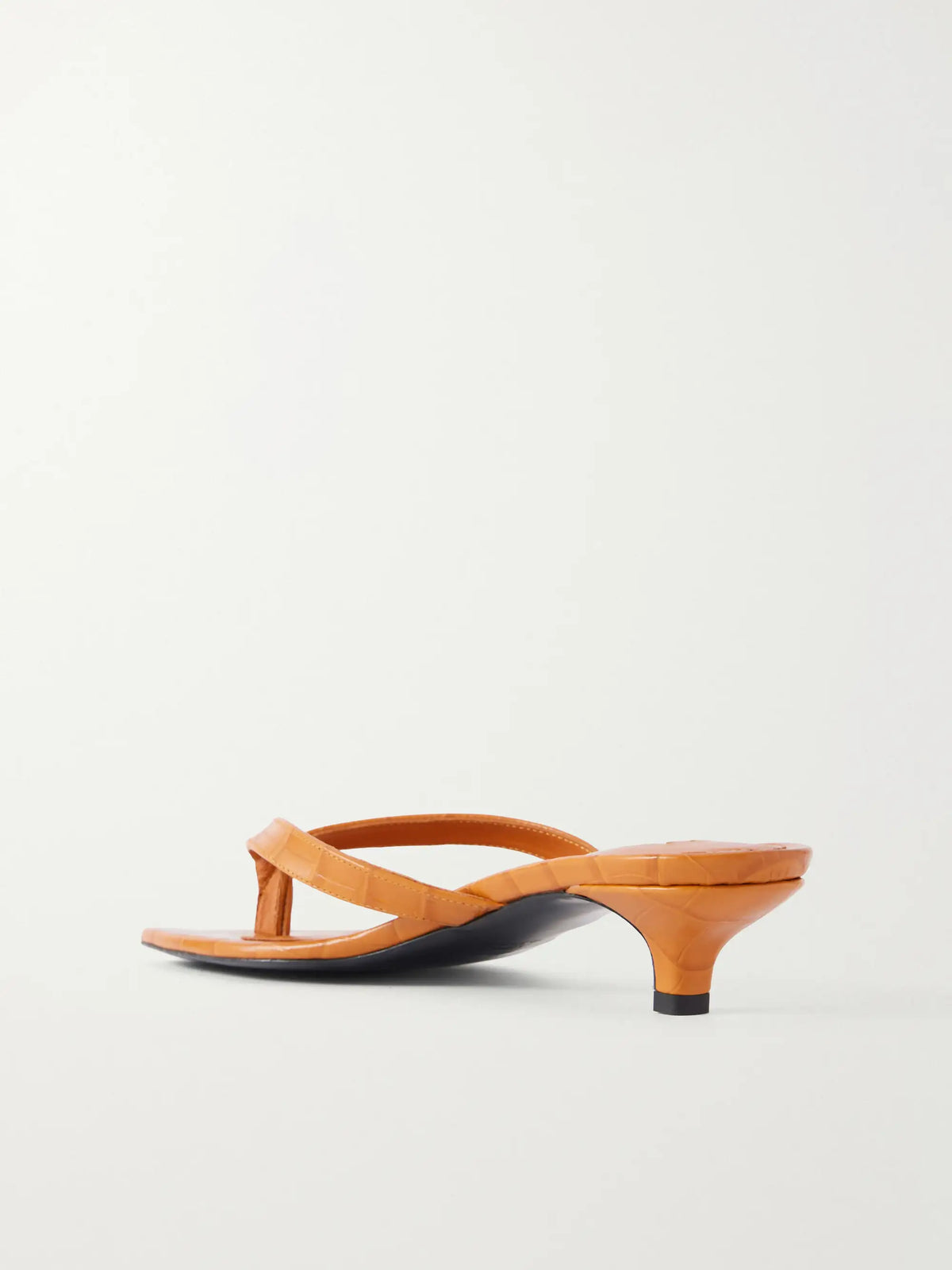 Croc-effect Leather Sandals