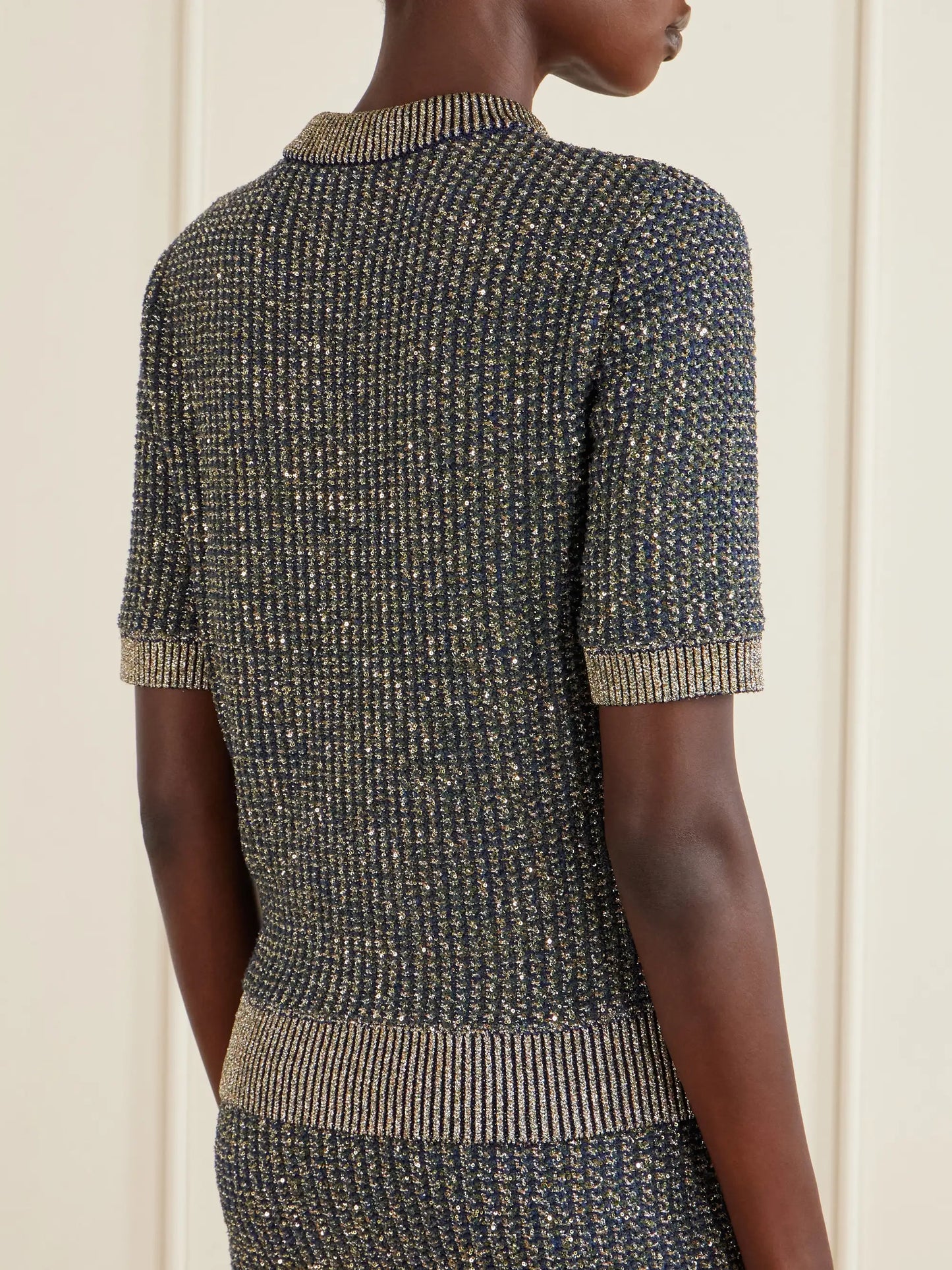 Embellished Tweed Sweater