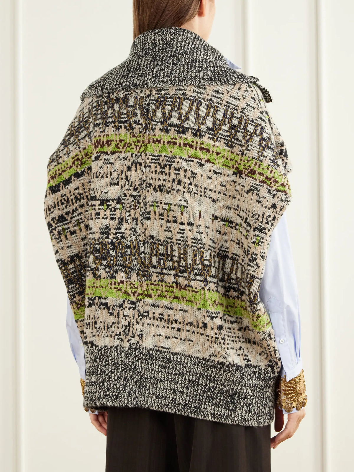 Dries Van Noten Sleeveless Intarsia-knit Wool And Cashmere-blend Vest