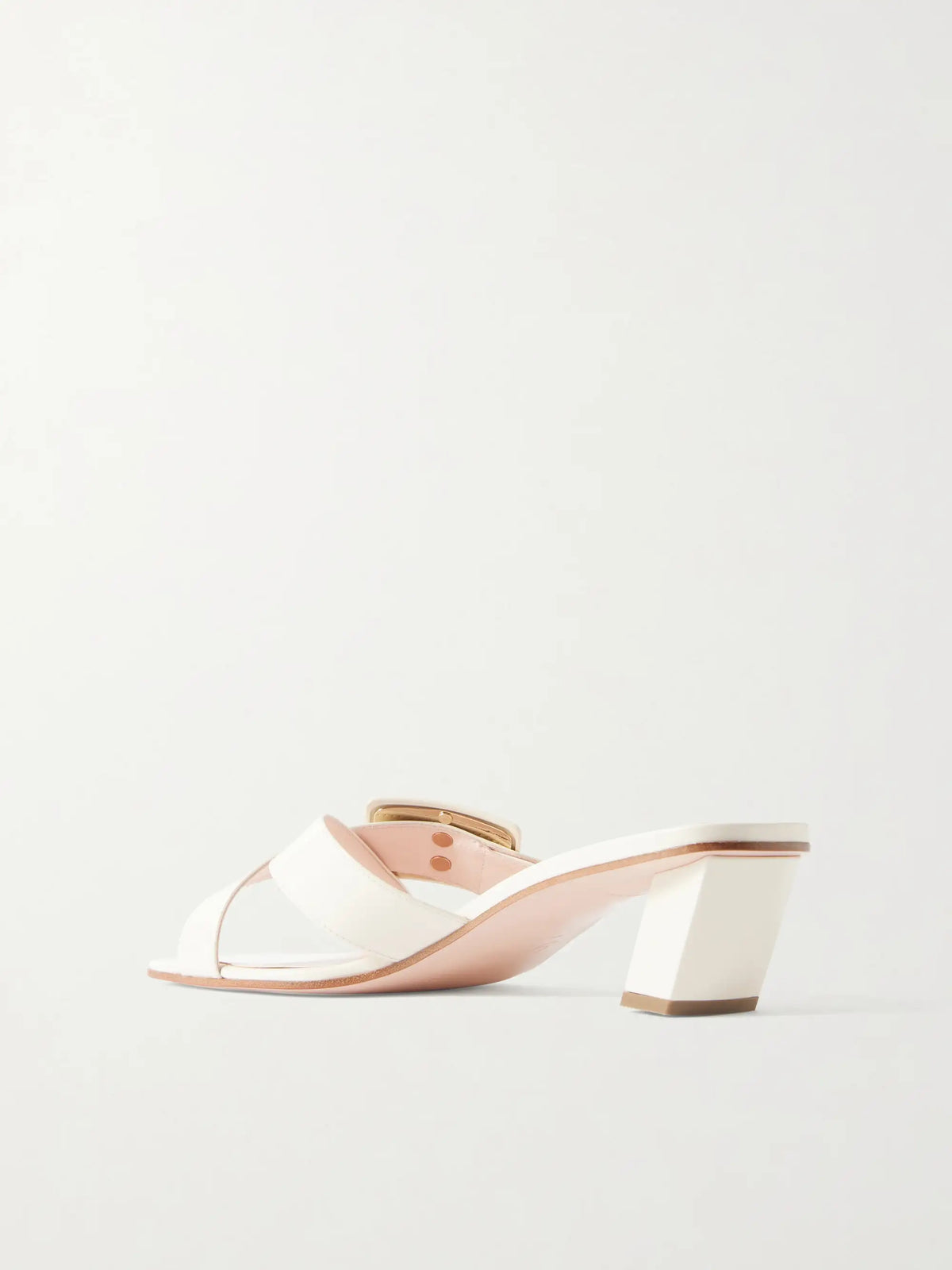 45 Buckled Patent-leather Mules