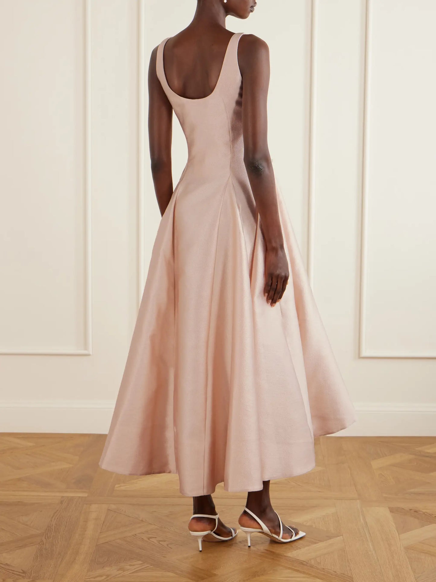Charles Paneled Pebble-crepe Midi Dress